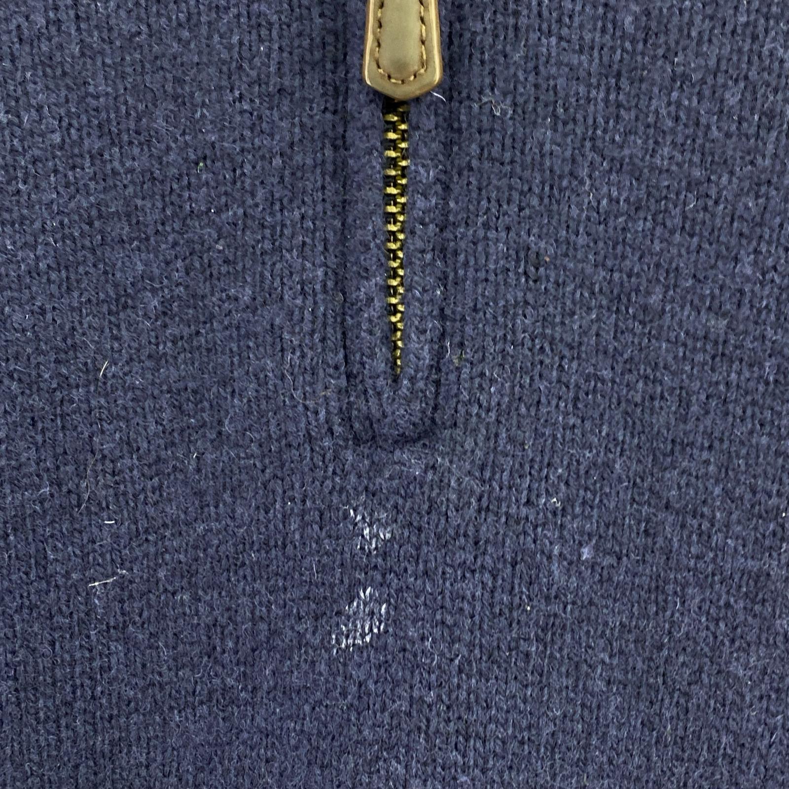 ニット カシミヤ昆 ハーフジップ ニット 紺 XL ネイビー