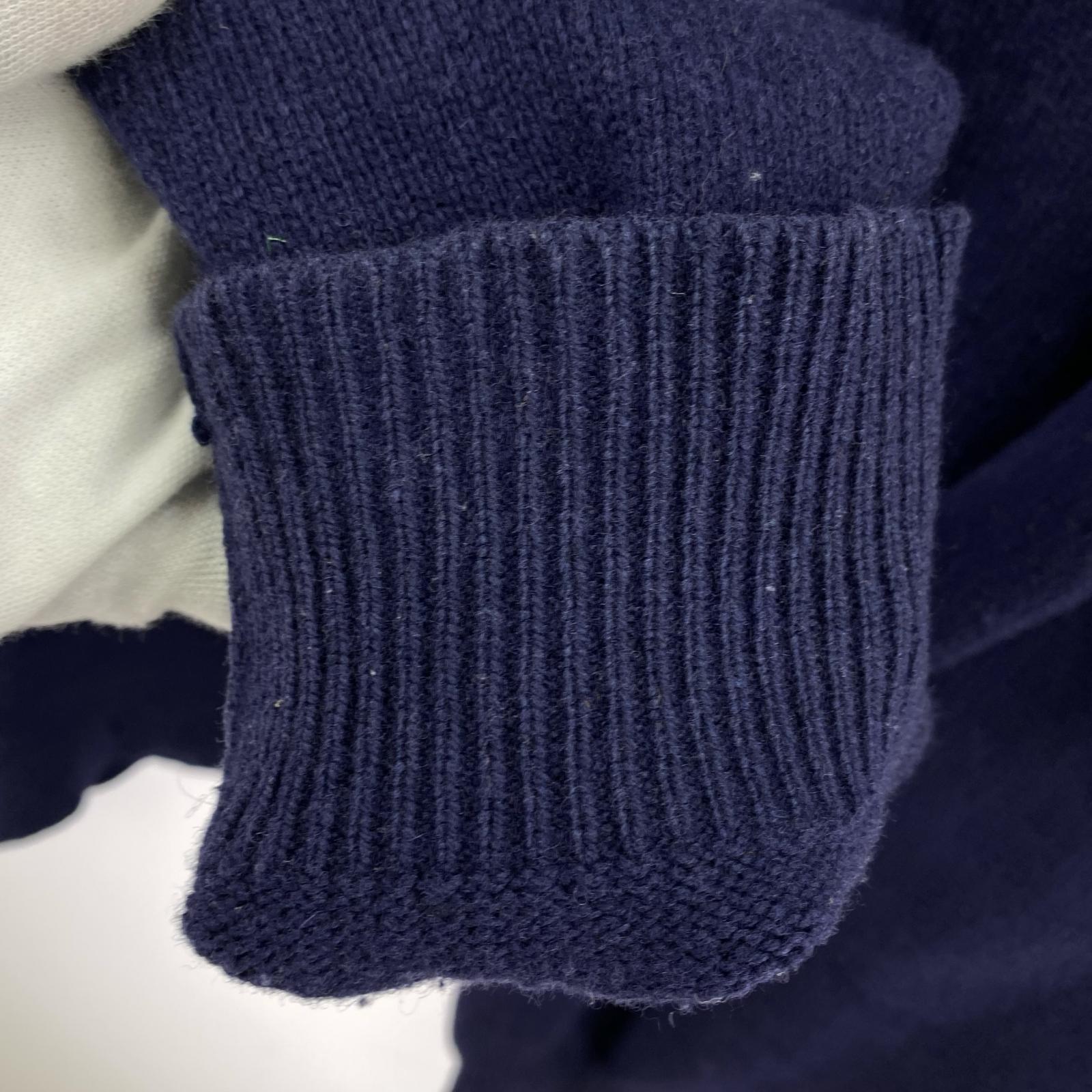 ニット カシミヤ昆 ハーフジップ ニット 紺 XL ネイビー
