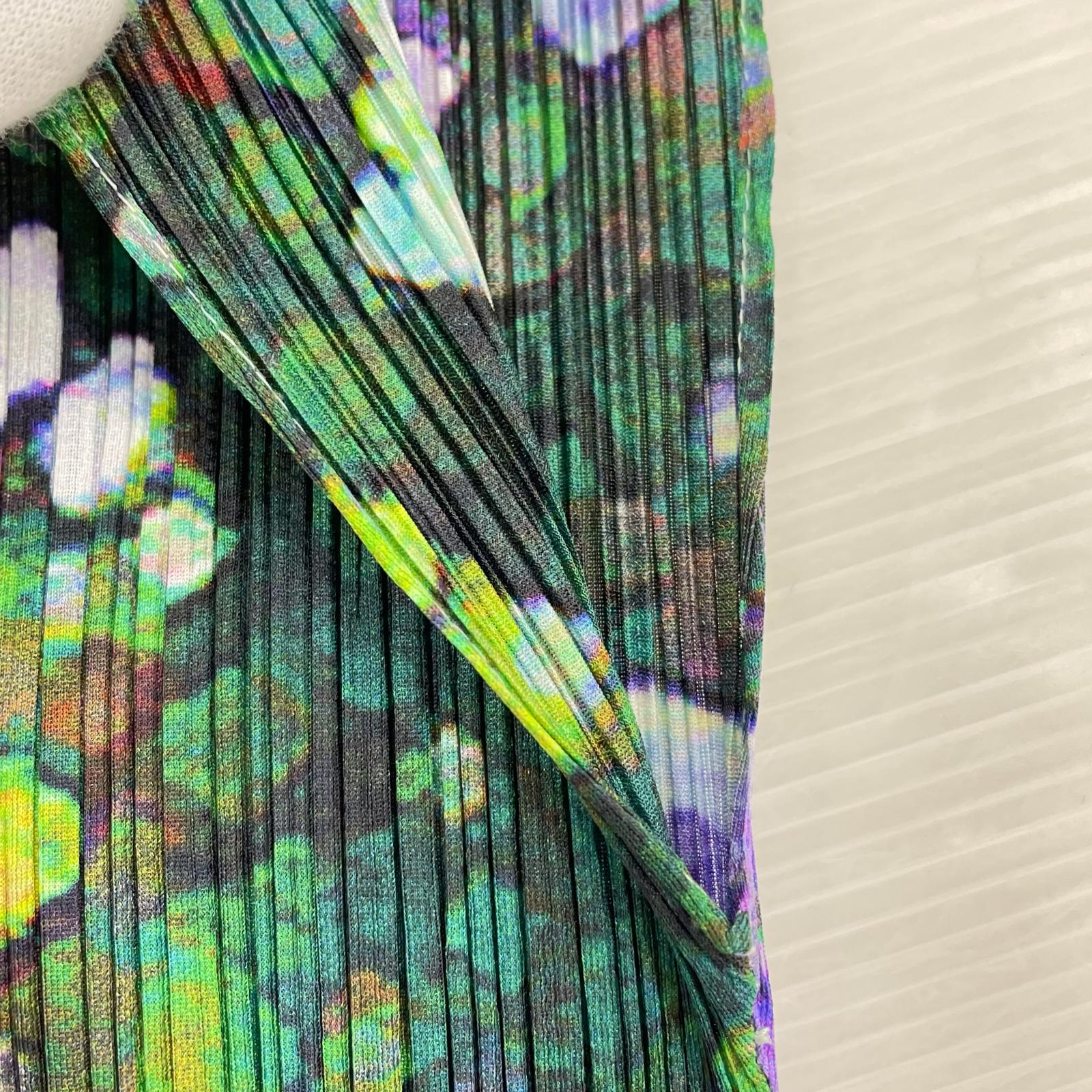 ワンピース PLEATS PLEASE ノースリーブワンピース マルチカラー