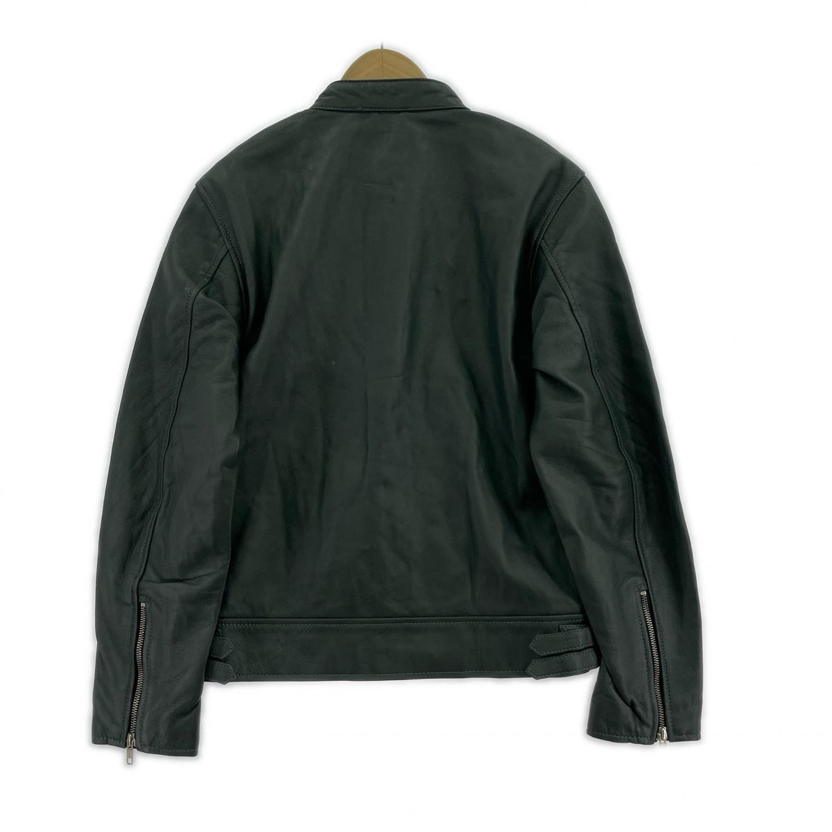 ジャケット BLACK MARKET シープスキン シングルライダースジャケット 38 緑 38 グリーン
