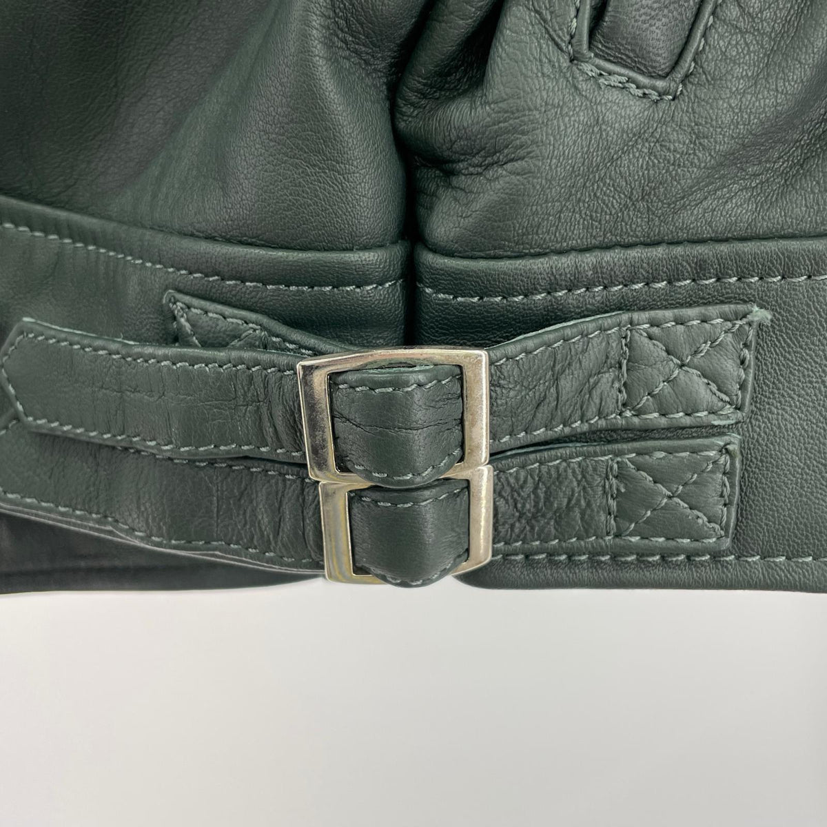 ジャケット BLACK MARKET シープスキン シングルライダースジャケット 38 緑 38 グリーン