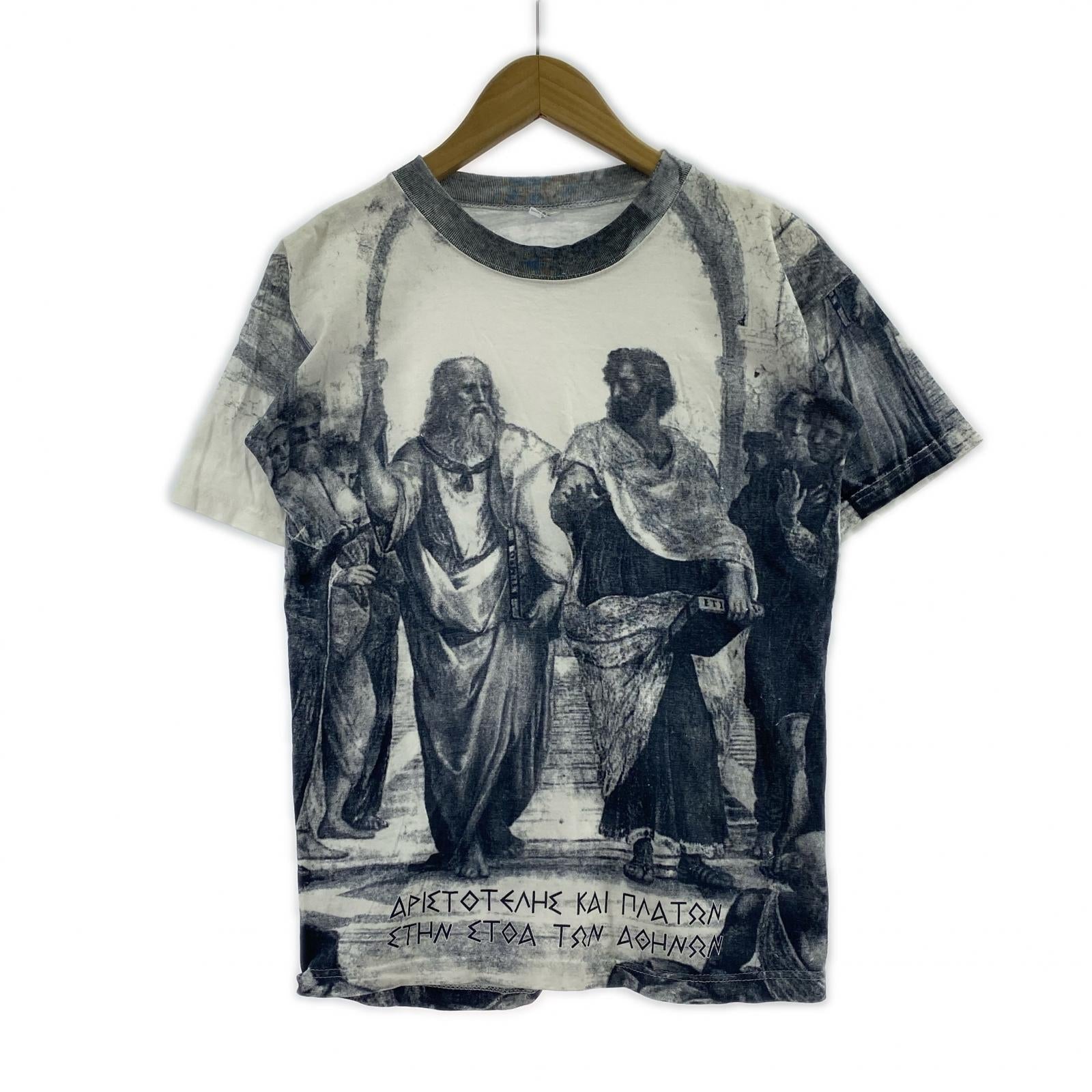 半袖Tシャツ アテナイの学堂 ギリシャ製 白(S) S ホワイト