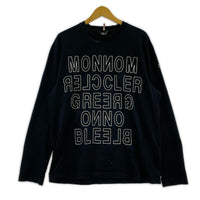 長袖Tシャツ MAGLIA T-SHIRT MILUNGA 黒 ロゴ L ブラック