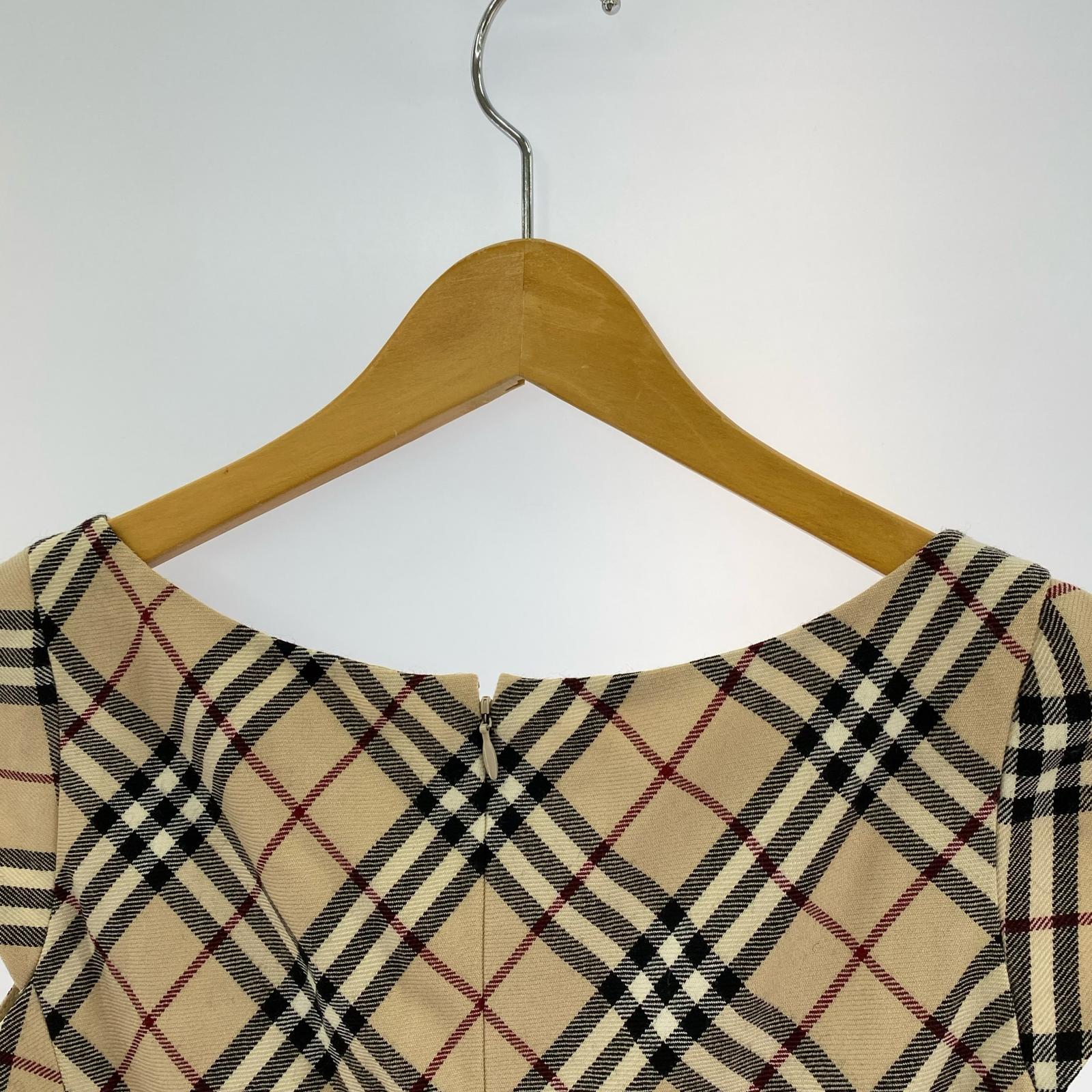 ワンピース BURBERRY BLUE LABEL ノースリーブワンピース ベージュ