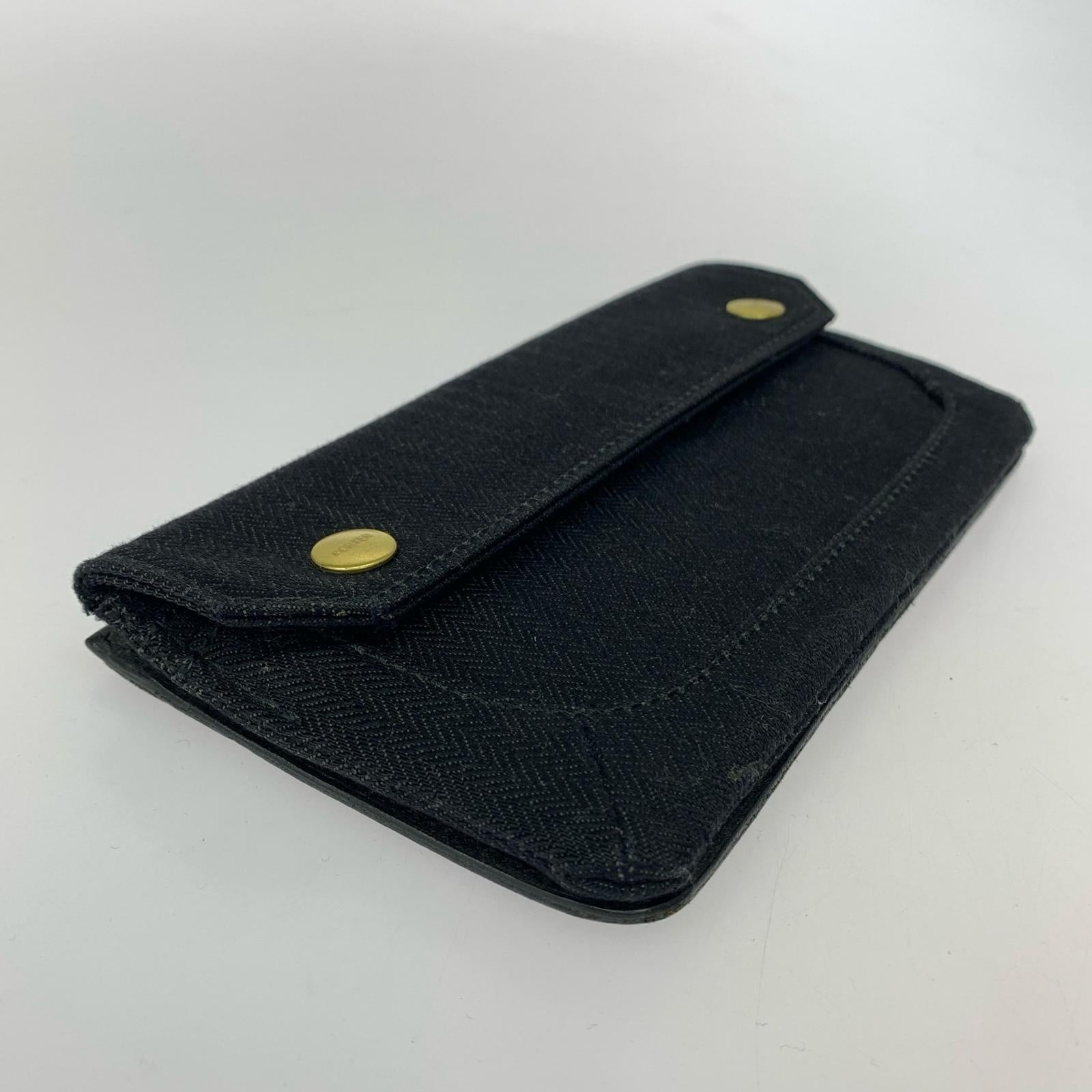 長財布 PORTER ヘリンボーン×レザー ロングウォレット ブラック