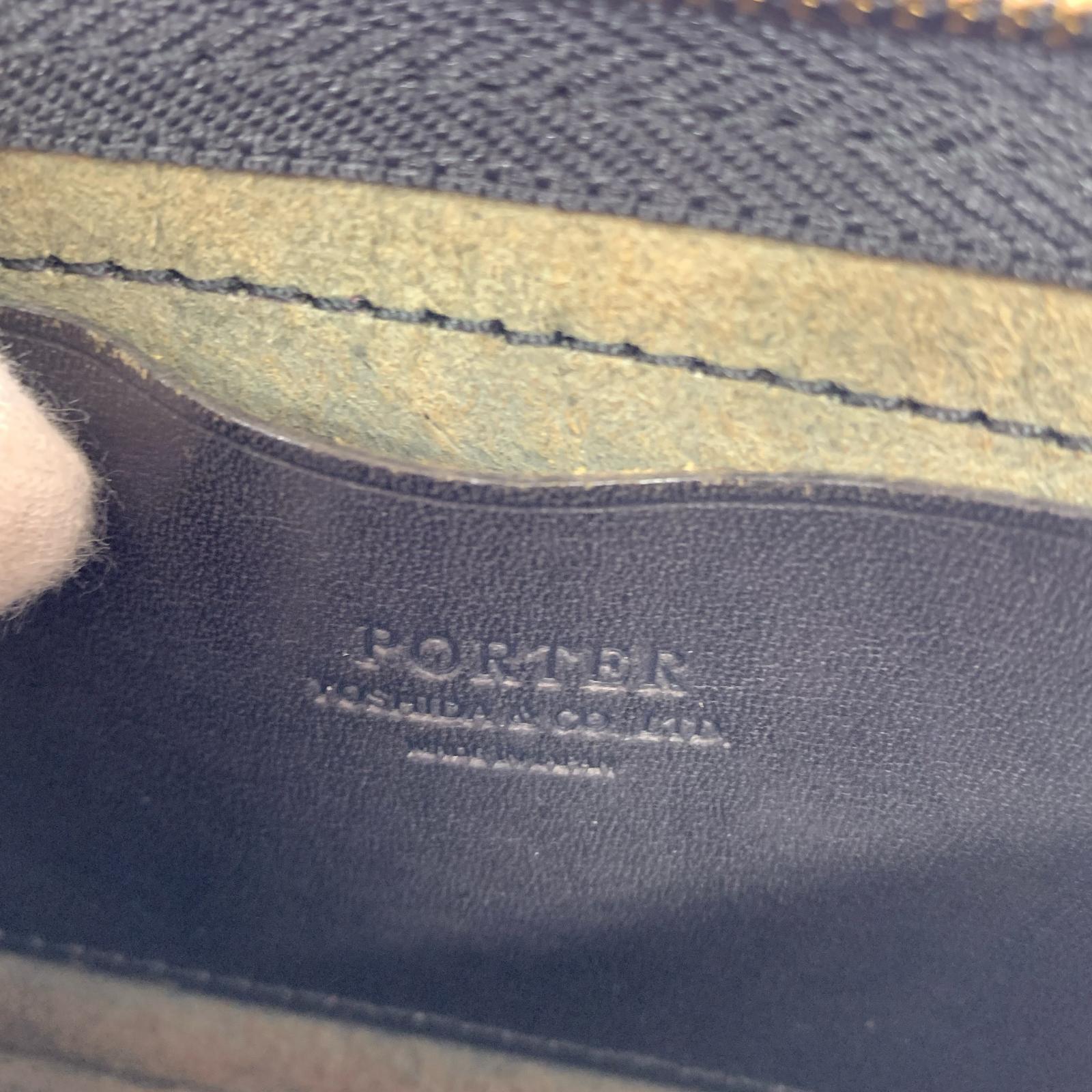 長財布 PORTER ヘリンボーン×レザー ロングウォレット ブラック