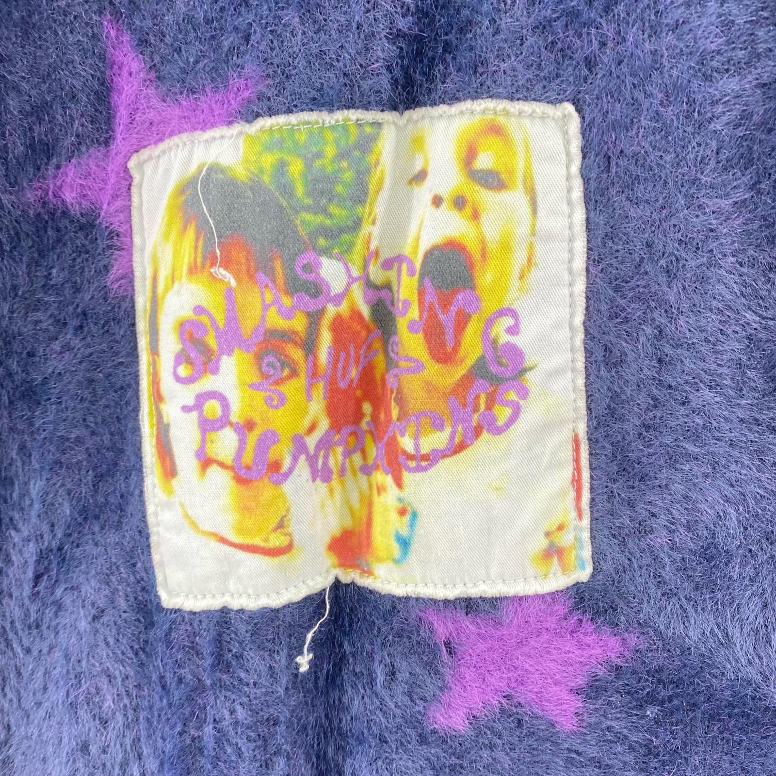 カーディガン Smashing Pumpkins シャギー モヘア XL 紺 紫 パープル