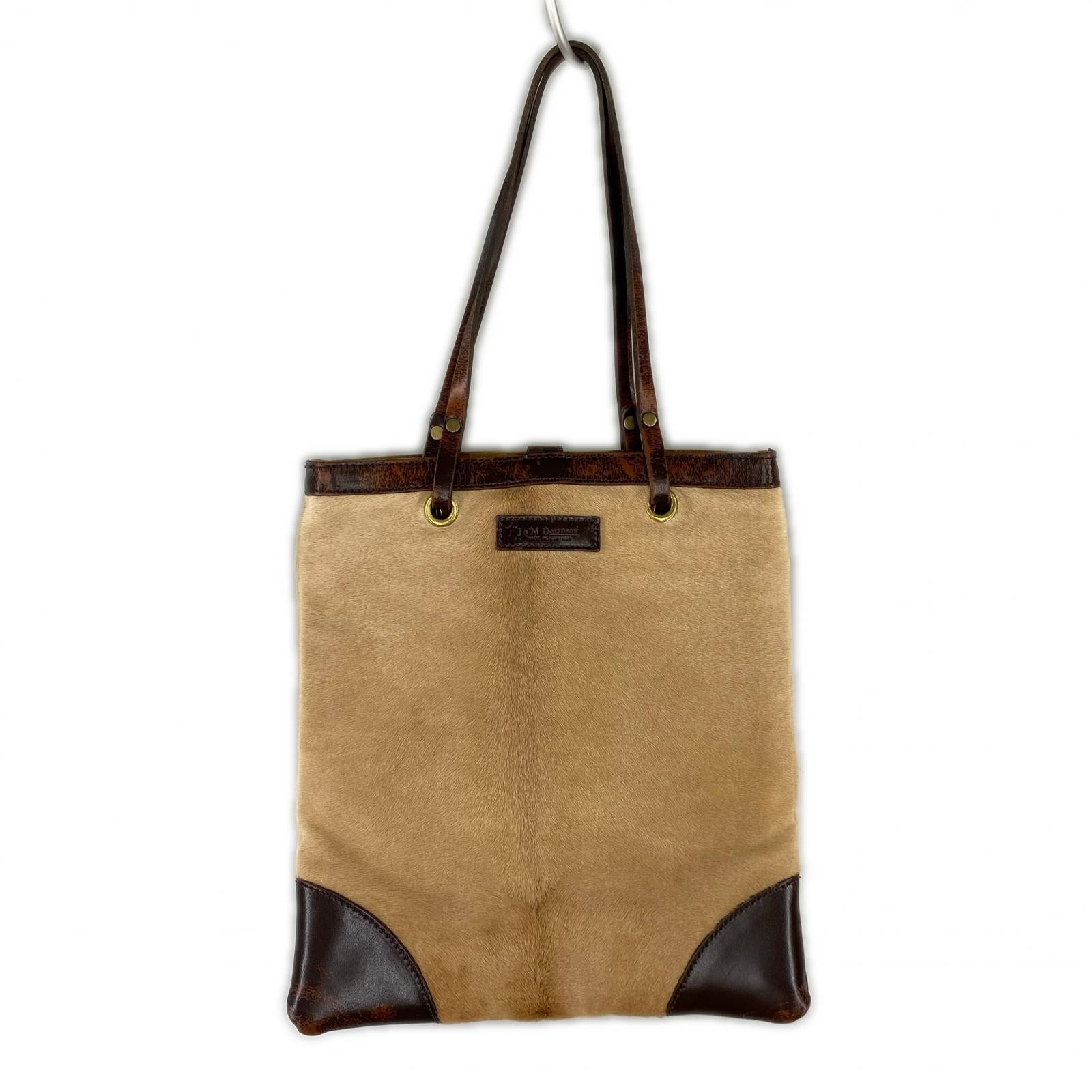 ショルダーバッグ J&M DAVIDSON アニマル トートバッグ 茶 ブラウン