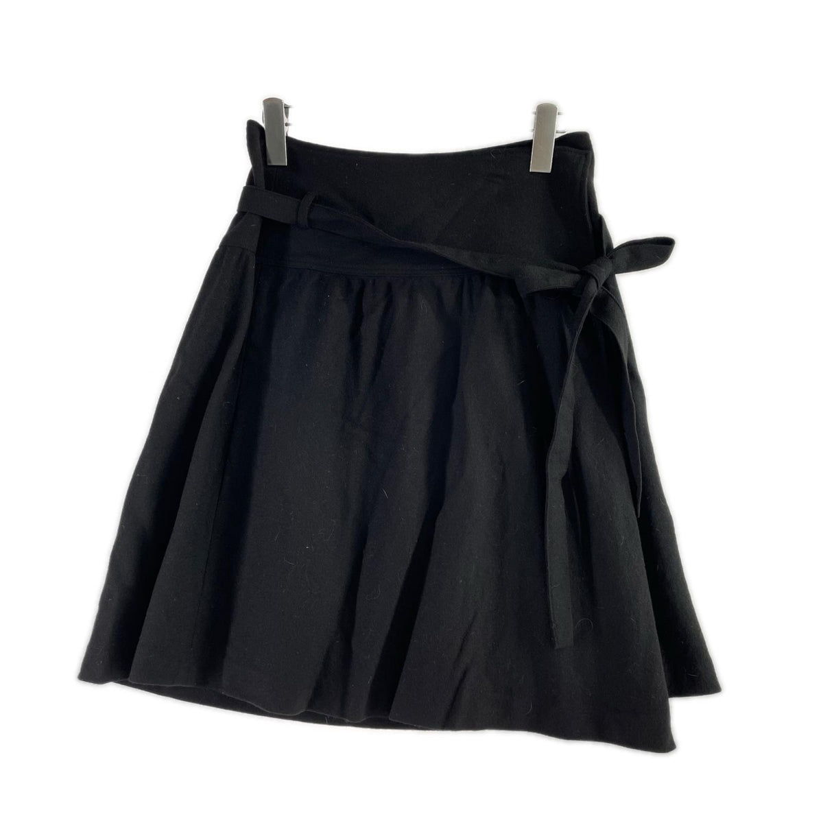 ミニスカート ウールラップスカート BLK ブラック