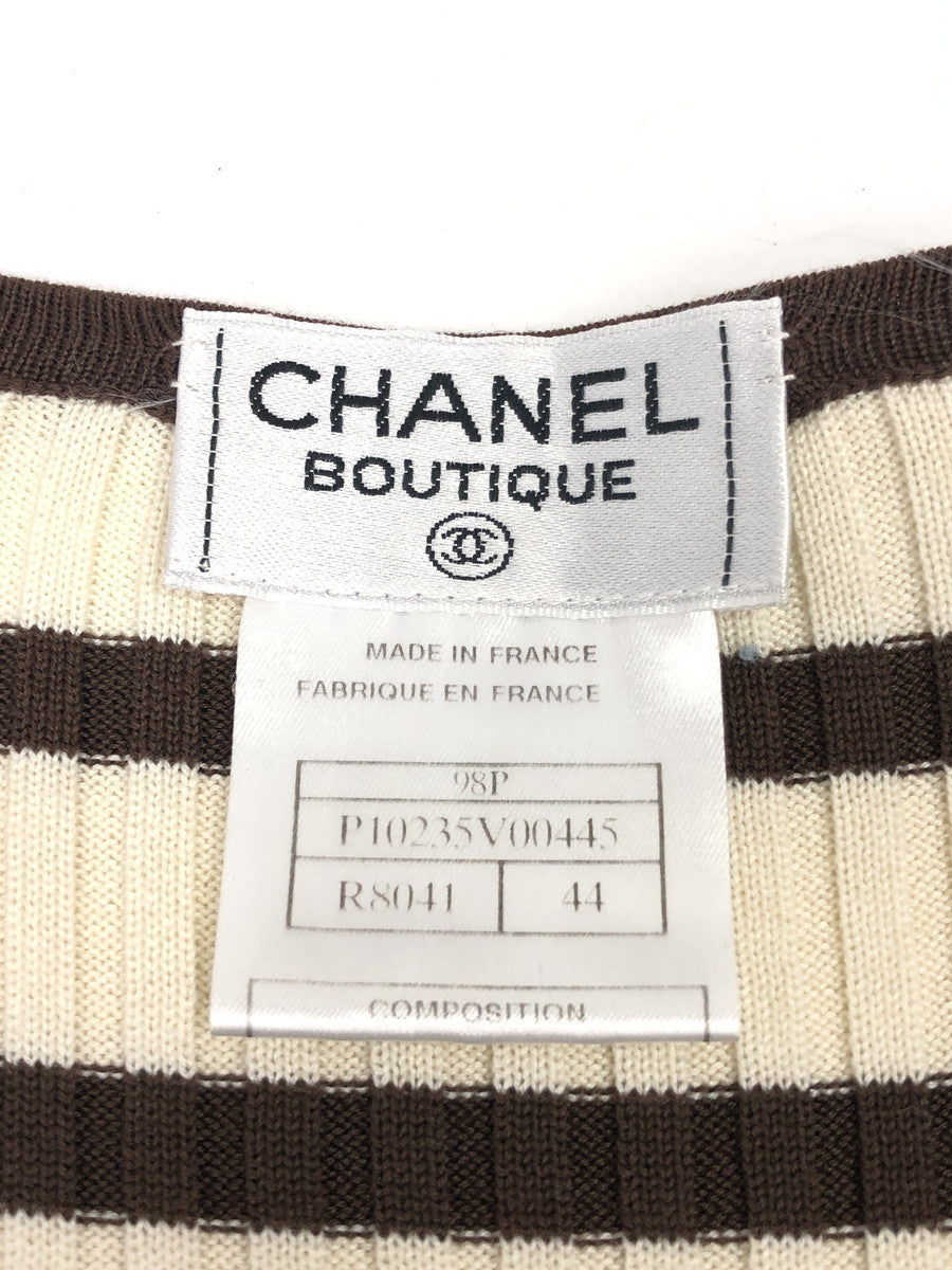CHANEL ボーダーリブニット