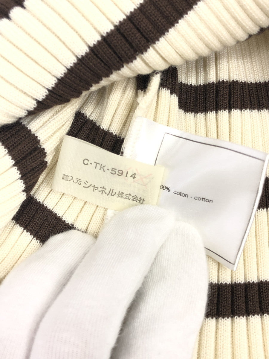 CHANEL ボーダーリブニット