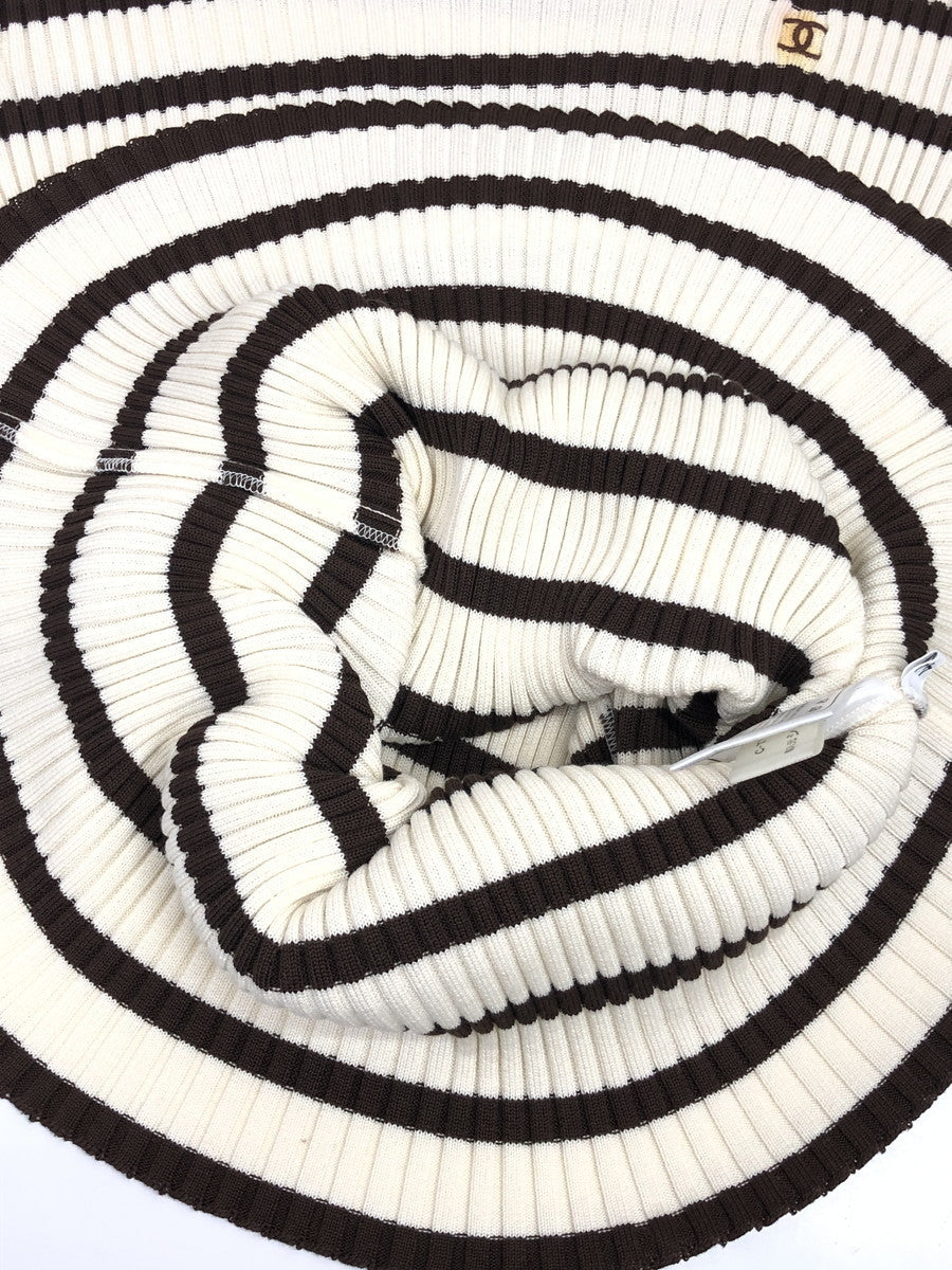 CHANEL ボーダーリブニット