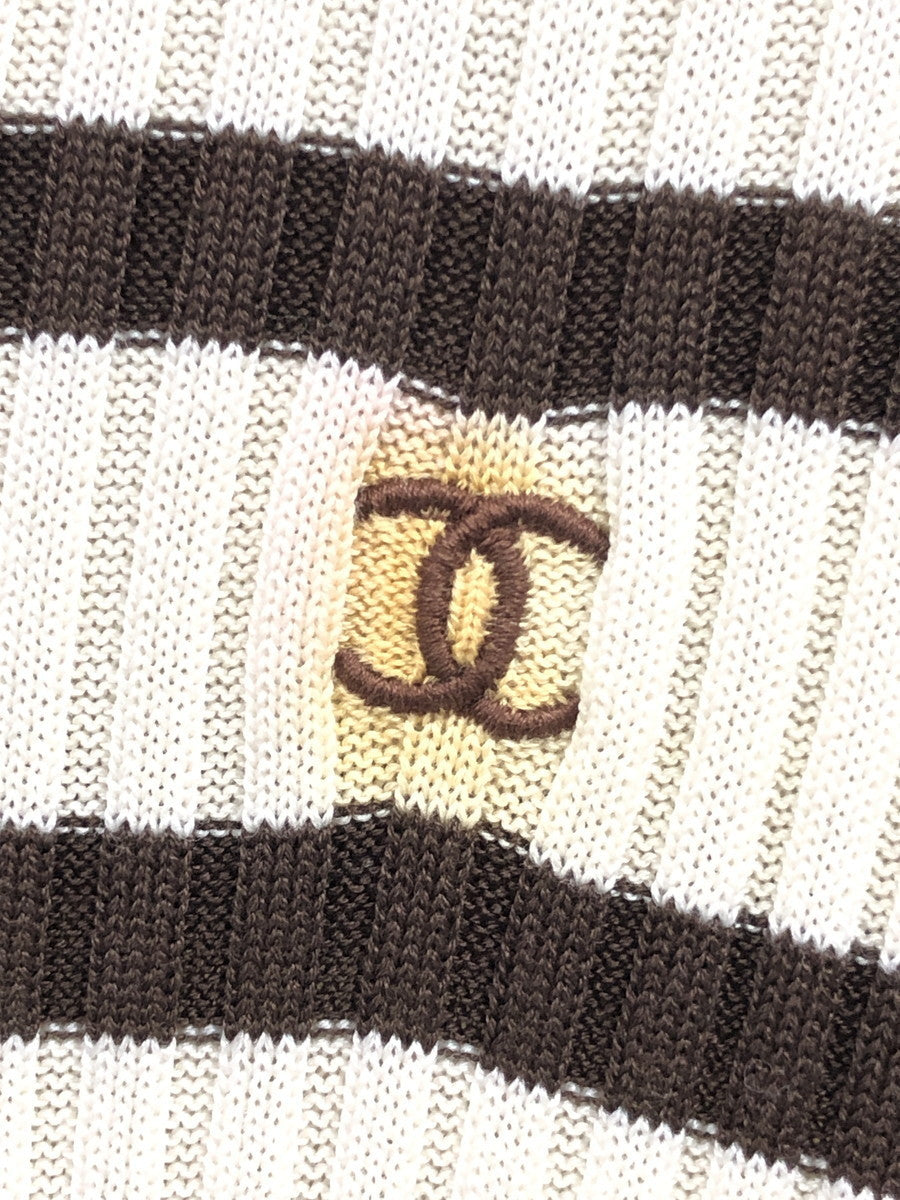 CHANEL ボーダーリブニット