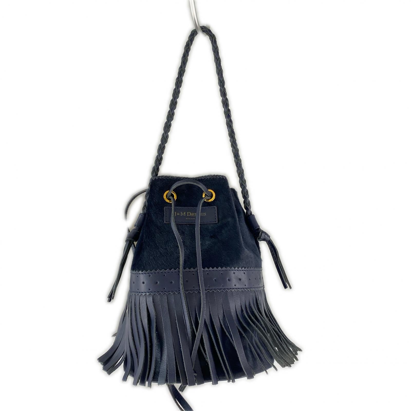 ショルダーバッグ J&M DAVIDSON カーニバル ハラコ ネイビー ネイビー