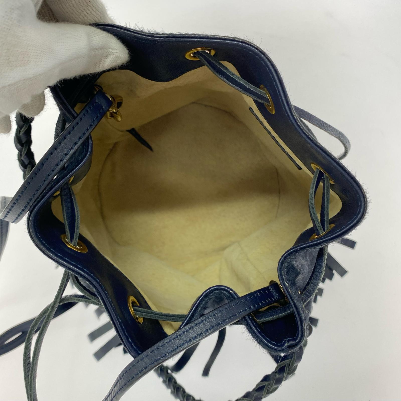 ショルダーバッグ J&M DAVIDSON カーニバル ハラコ ネイビー ネイビー