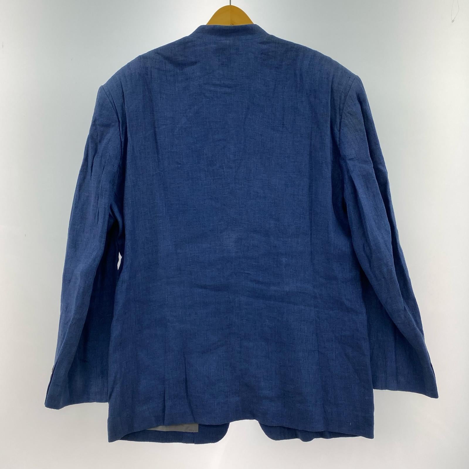 ジャケット ISSEY MIYAKE インディゴリネンマオカラージャケット XL インディゴ