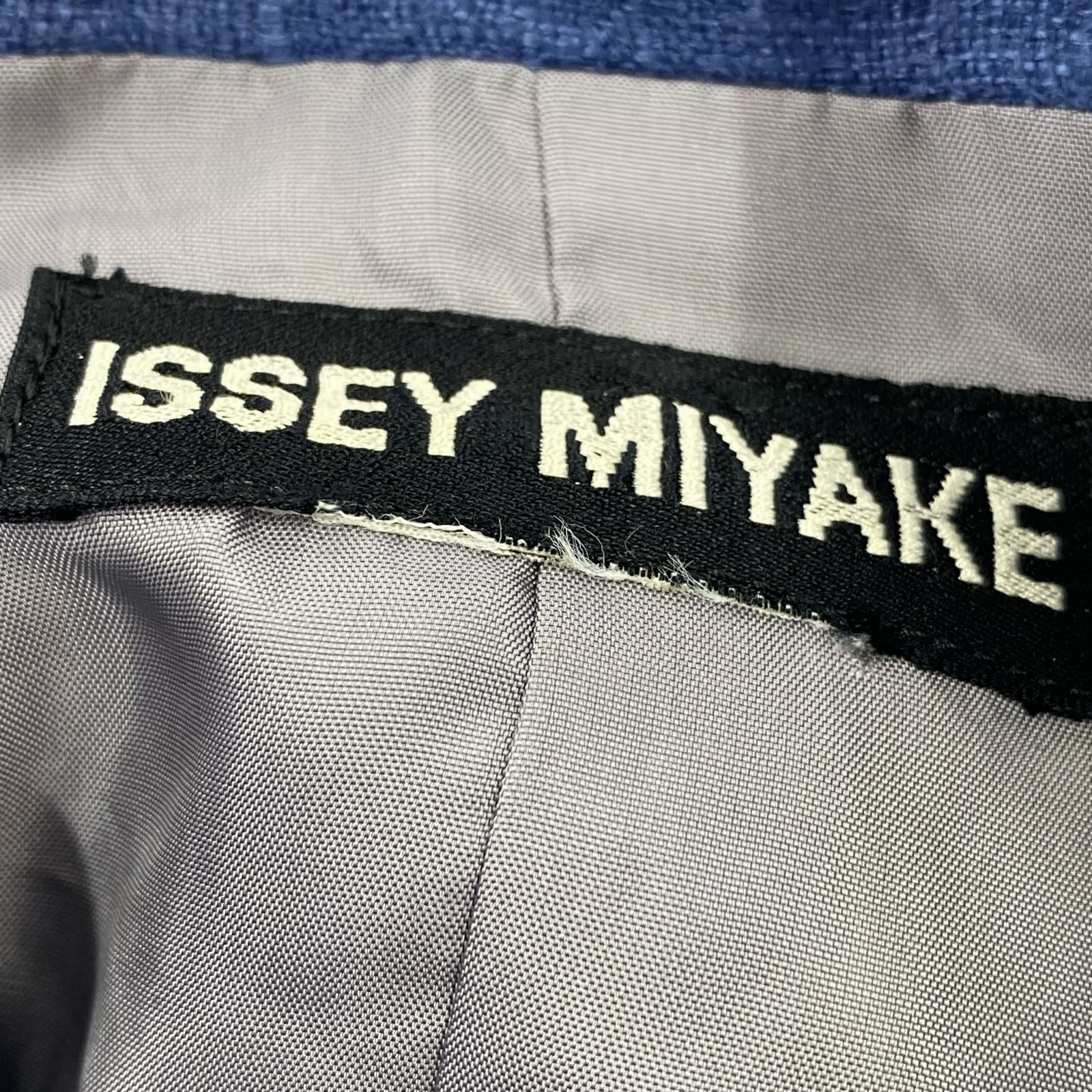 ジャケット ISSEY MIYAKE インディゴリネンマオカラージャケット XL インディゴ