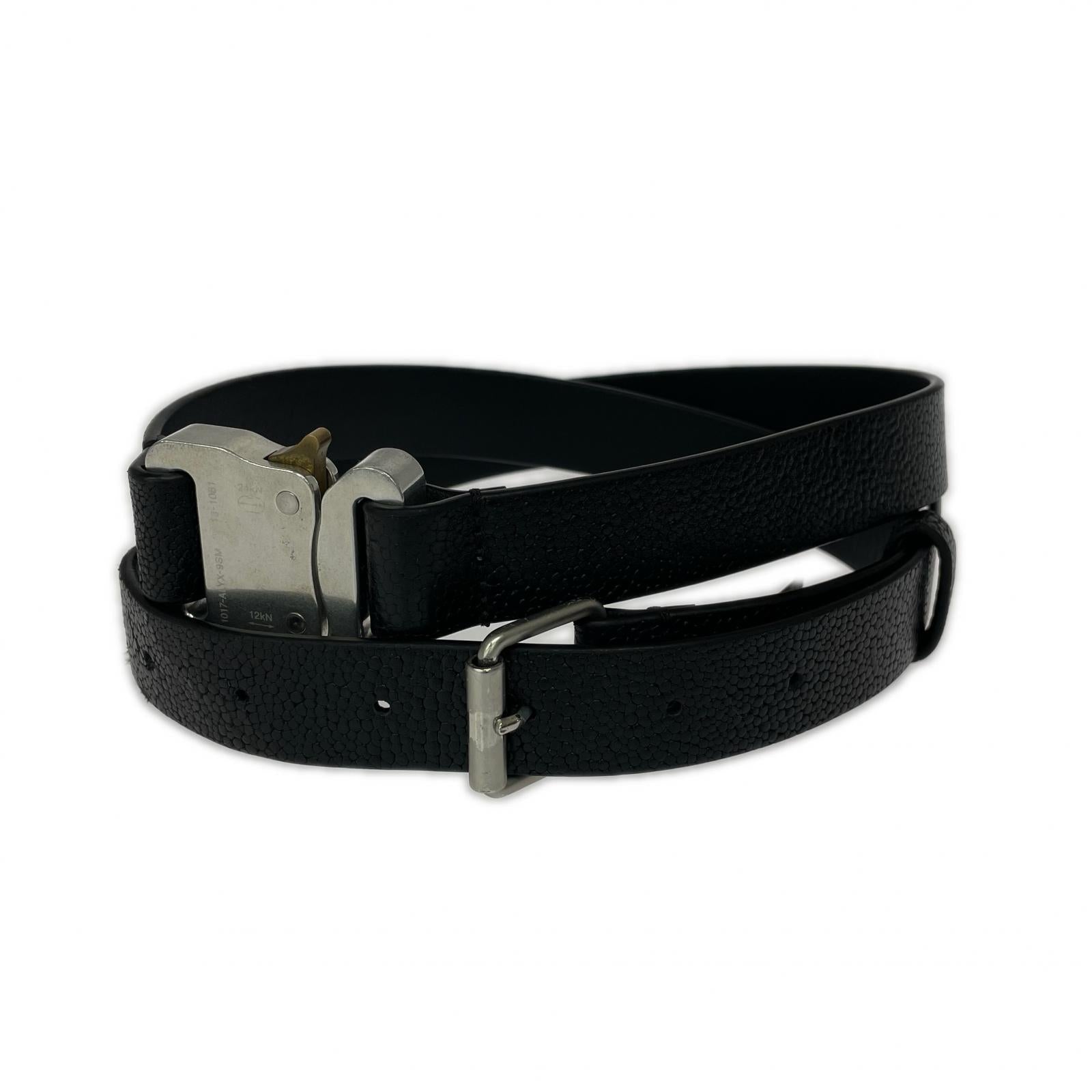その他アクセサリー LEATHER MEDIUM BUCKLE BELT ブラック