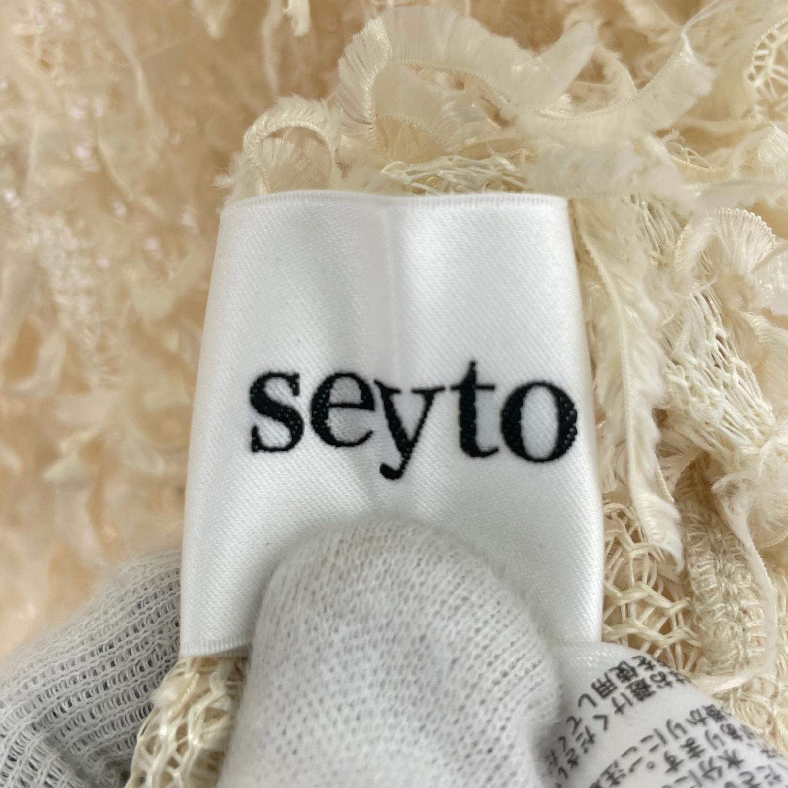 タンクトップ seyto/ジャガードフリンジノースリーブ/3 3