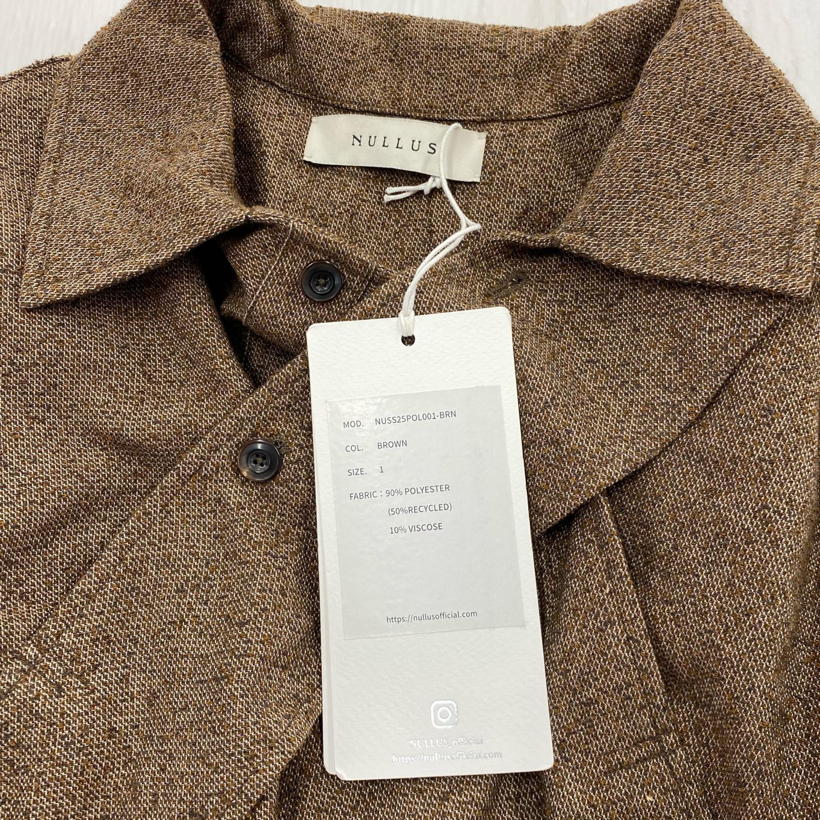 ジャケット NULLUS 25SS クロスデザインハーフスリーブシャツ 1 茶 1 ブラウン