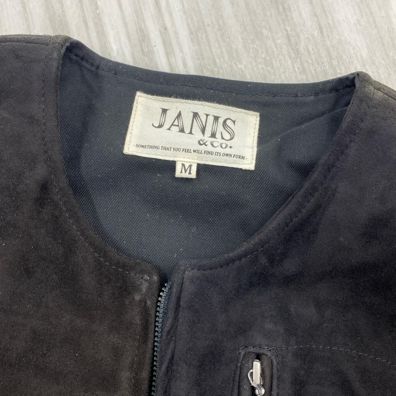 ライダースジャケット JANIS&Co SUEDE ライダース レザージャケット ブラック M ブラック