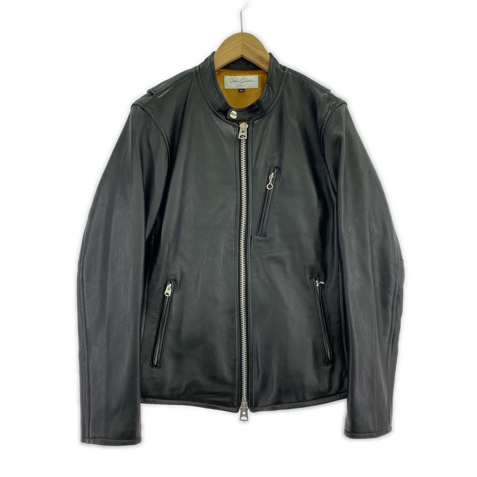 ライダースジャケット RETRO GRADE シングルライダースジャケット M M ブラック