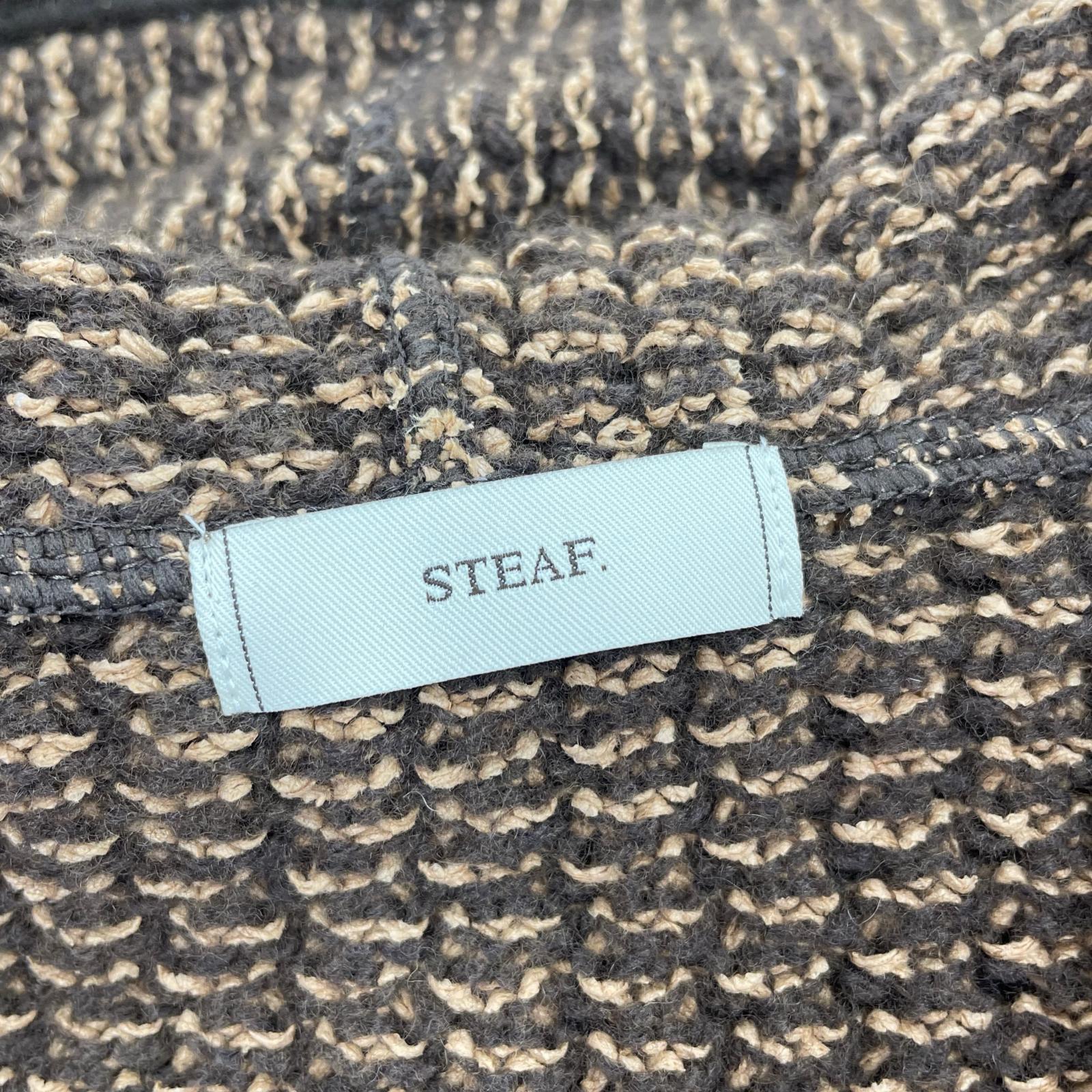 パーカー STEAF TRIBE WEAVING HOODIE L ブラウン