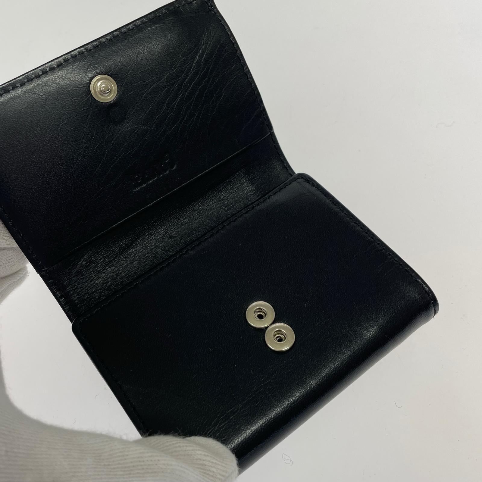 コンパクトウォレット 三つ折り財布 ブラック