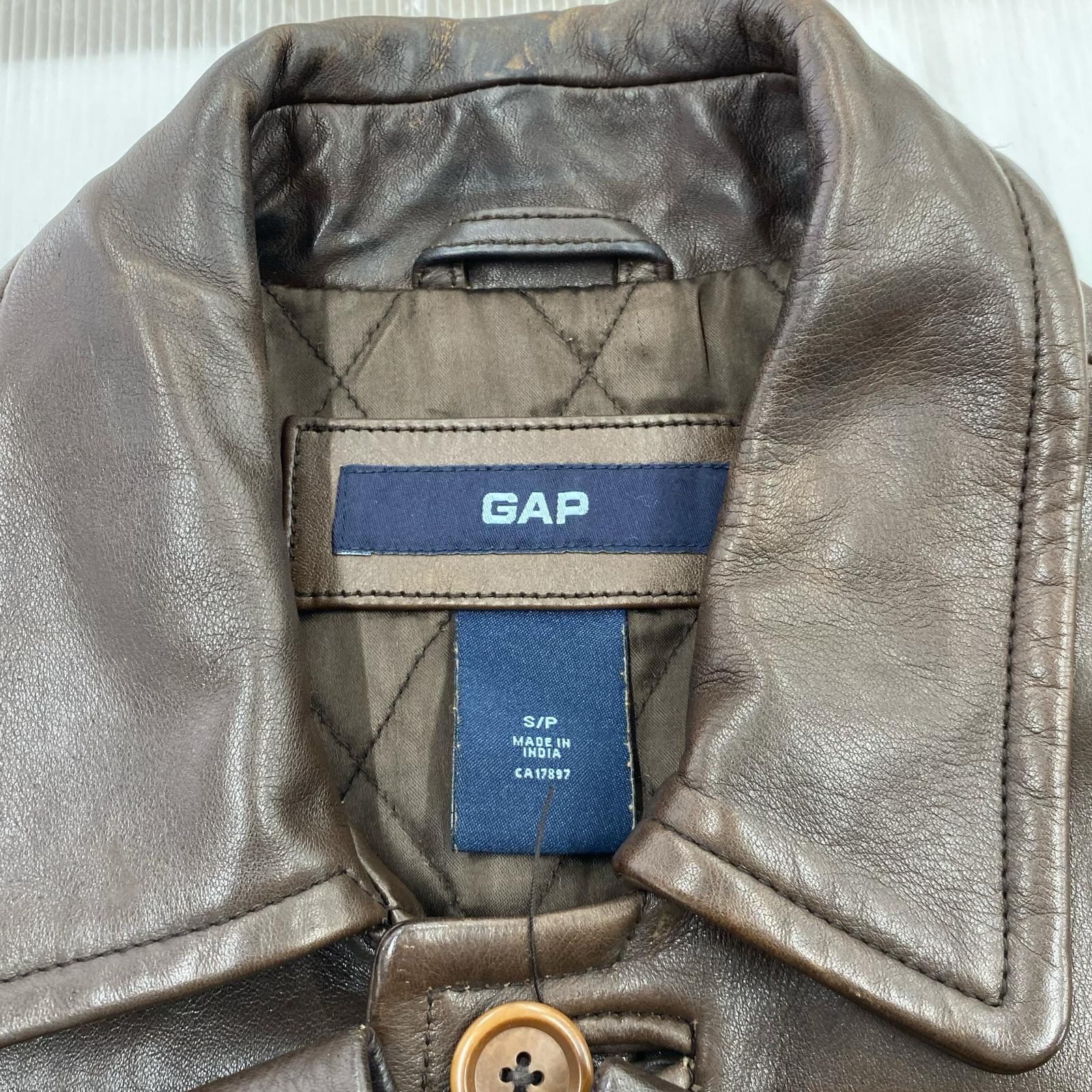 レザージャケット 00S OLD GAP 牛革レザーコート 茶 (S) S ブラウン