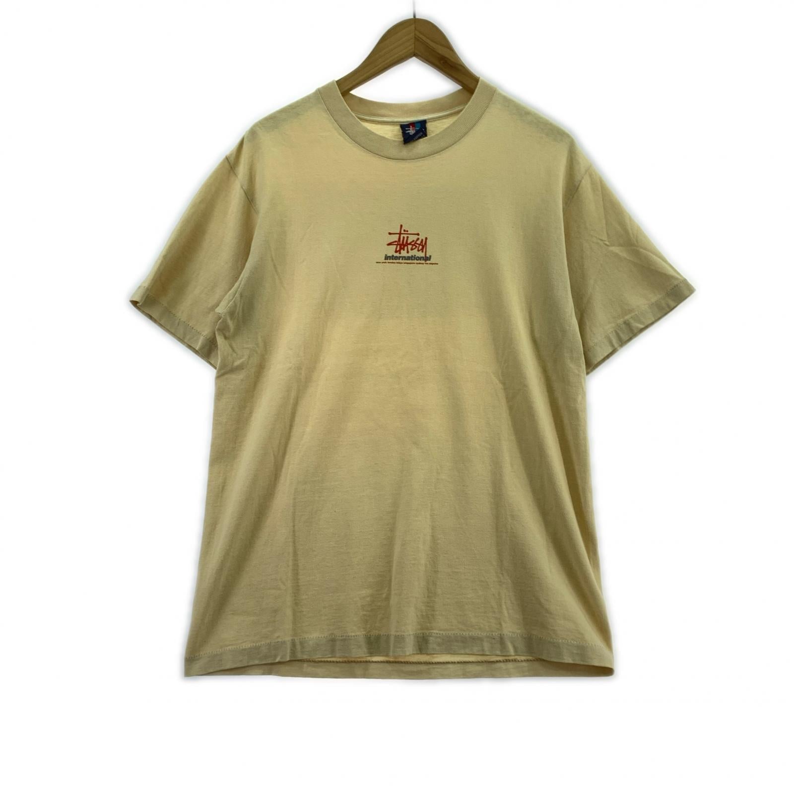 半袖Tシャツ 紺タグ 90s プリント TEE(M)イエロー M イエロー