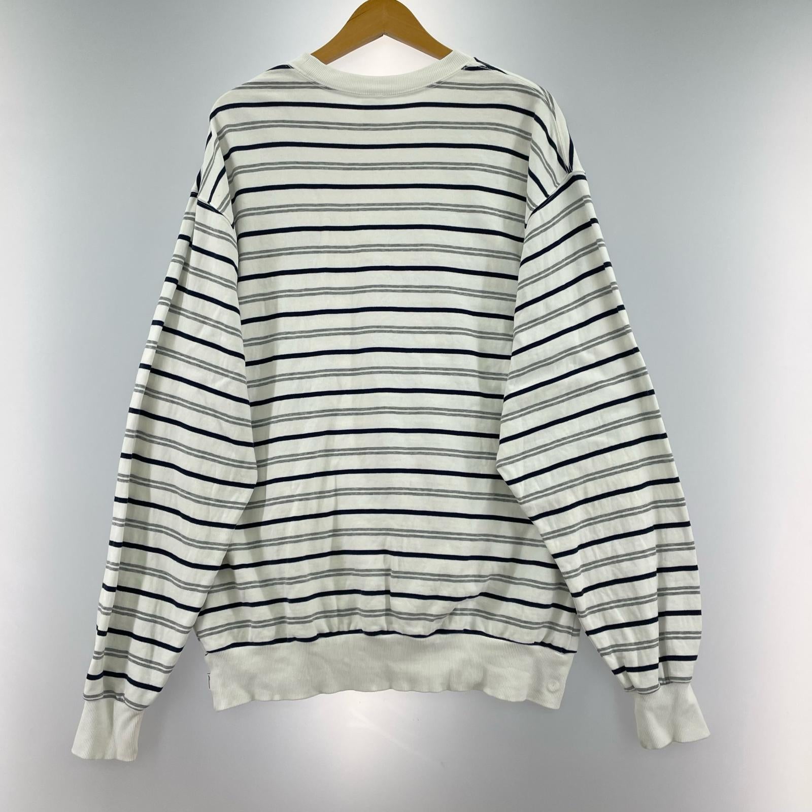 長袖Tシャツ スウェット ボーダー 25PLS-C001 L ホワイト