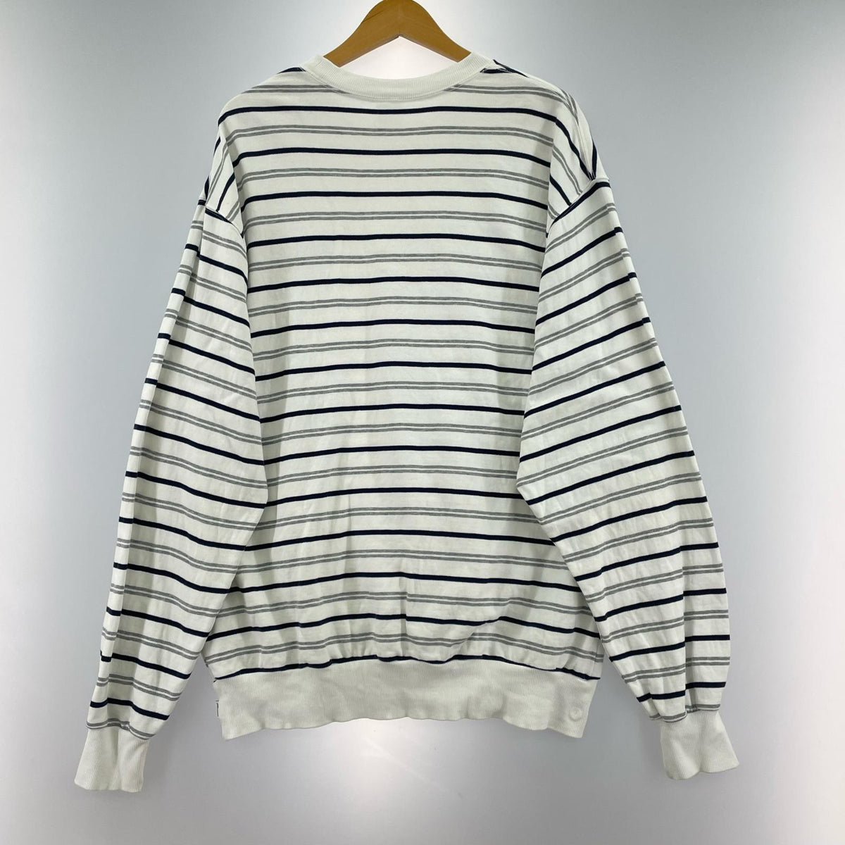 長袖Tシャツ スウェット ボーダー 25PLS-C001 L ホワイト