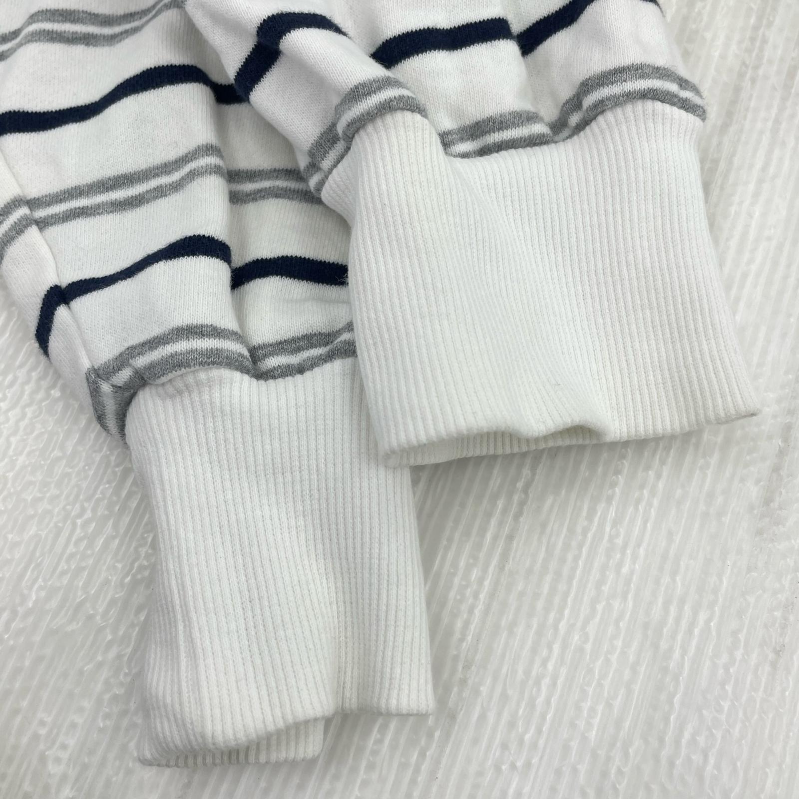 長袖Tシャツ スウェット ボーダー 25PLS-C001 L ホワイト