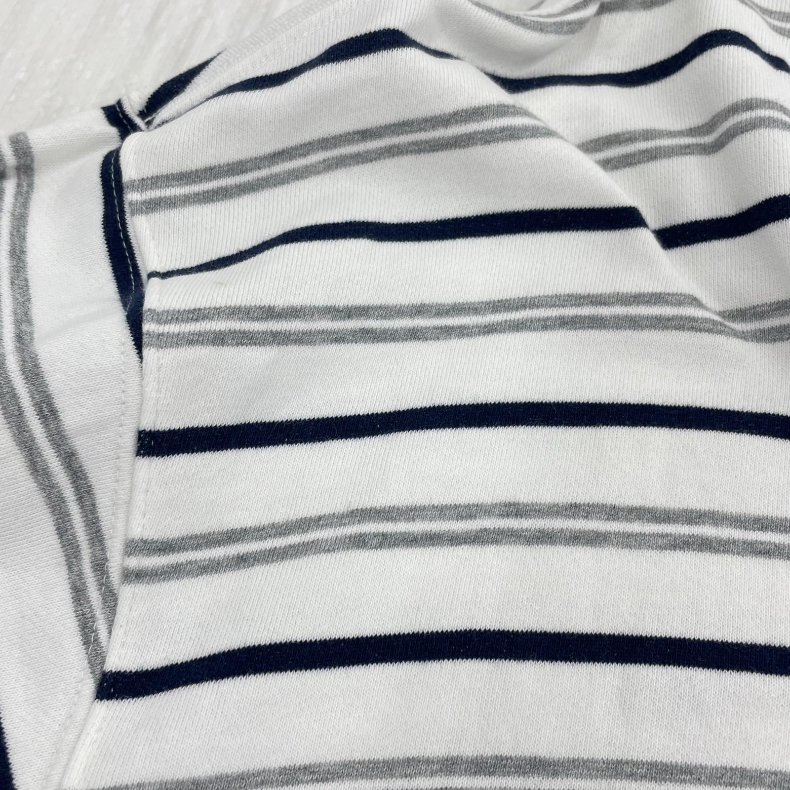 長袖Tシャツ スウェット ボーダー 25PLS-C001 L ホワイト