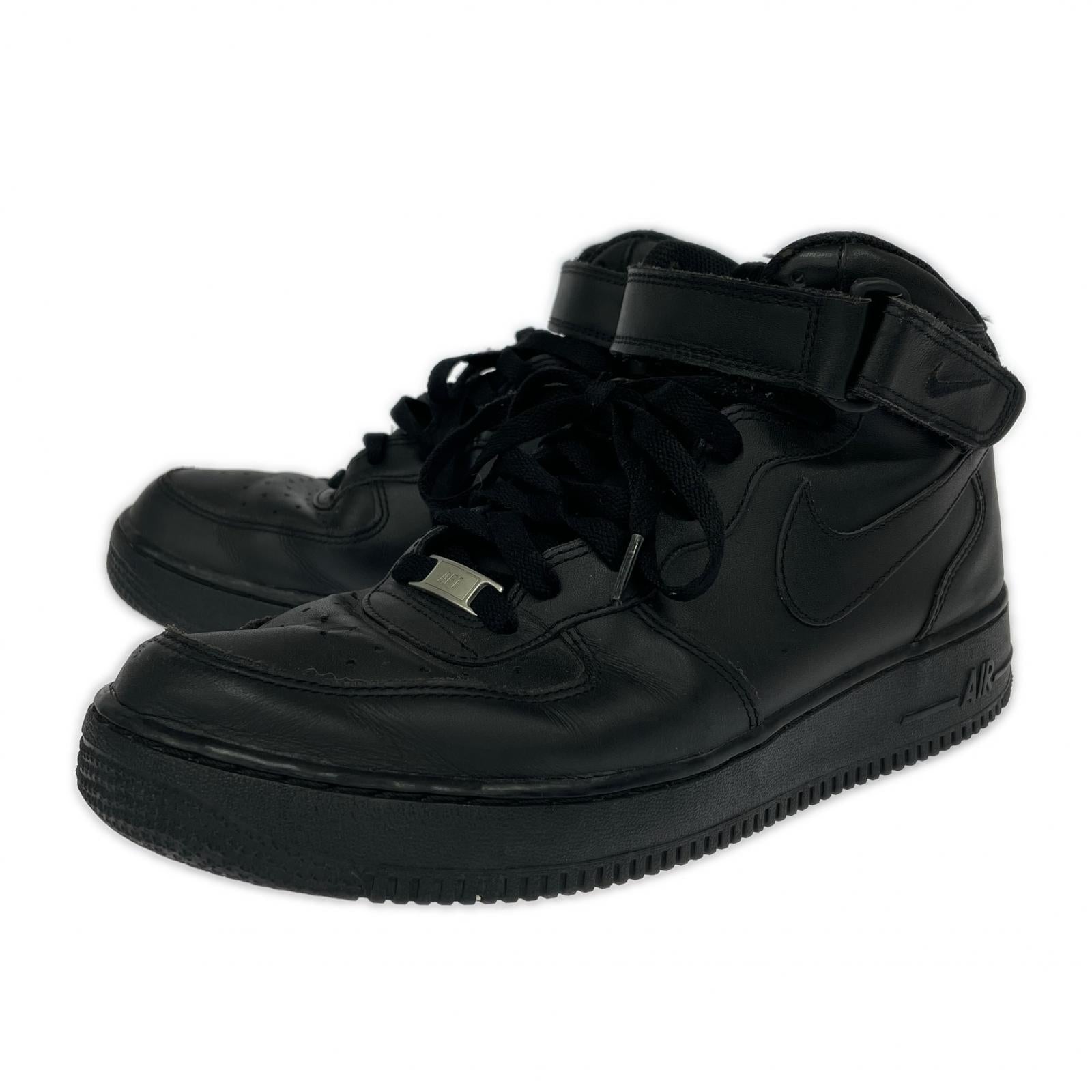 スニーカー NIKE Air Force1 MID 黒 (27.5) 27.5cm (US9 1/2 UK9 EU45) ブラック