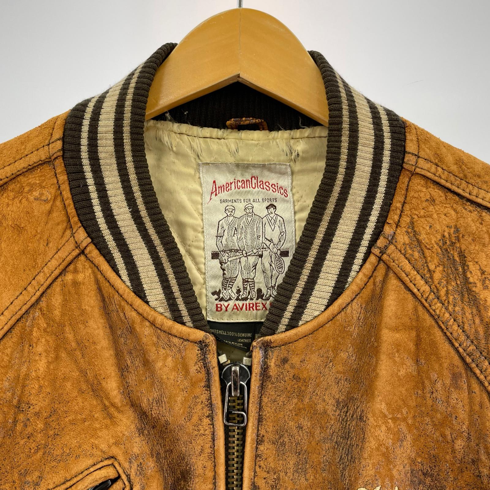 レザージャケット 90s/VARSITY JACKET/Ssize S ブラウン