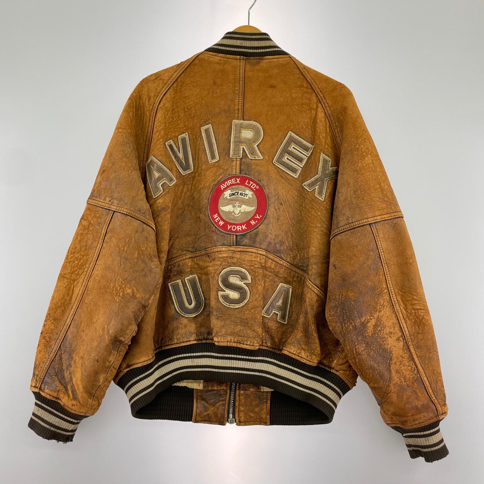 レザージャケット 90s/VARSITY JACKET/Ssize S ブラウン