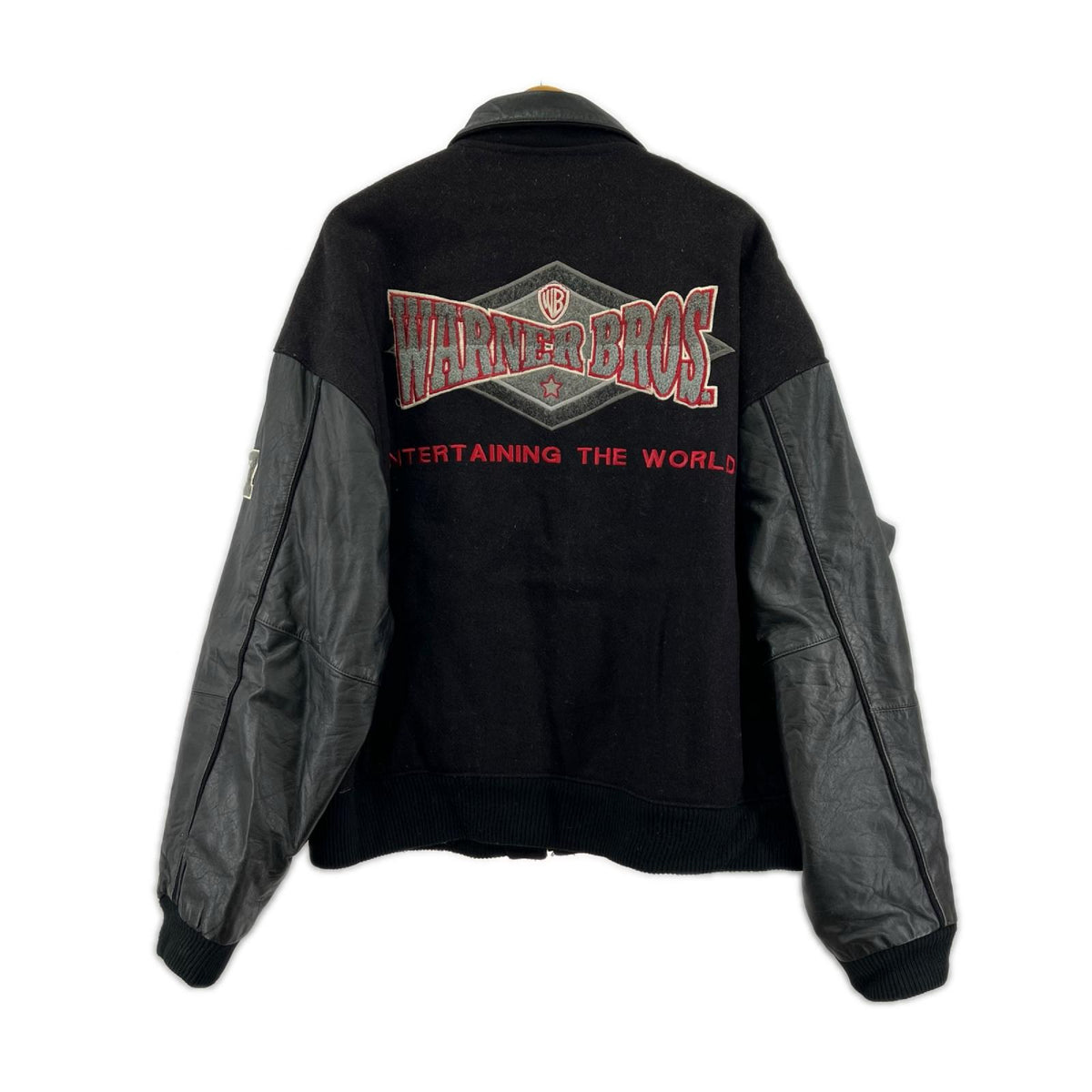 ジャケット 90s WARNER BROS スタジャン BLK XL ブラック