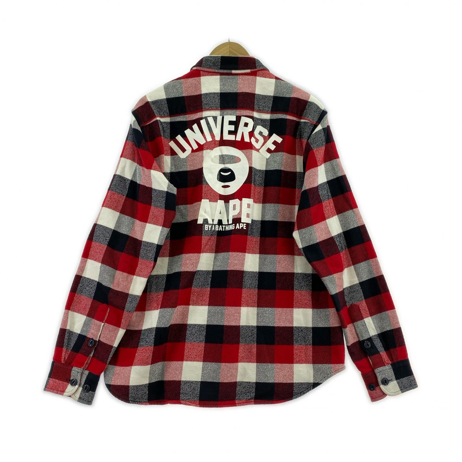 長袖シャツ AAPE チェック ネルシャツ 赤 L L