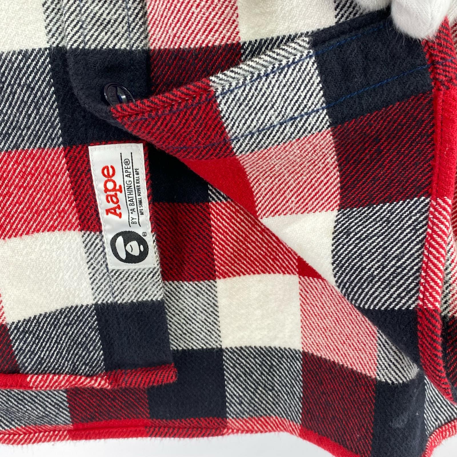 長袖シャツ AAPE チェック ネルシャツ 赤 L L