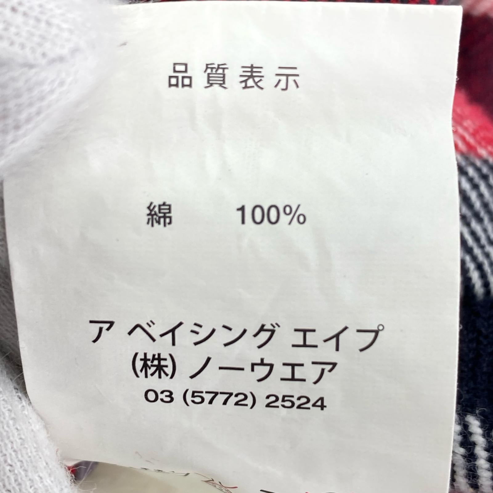 長袖シャツ AAPE チェック ネルシャツ 赤 L L