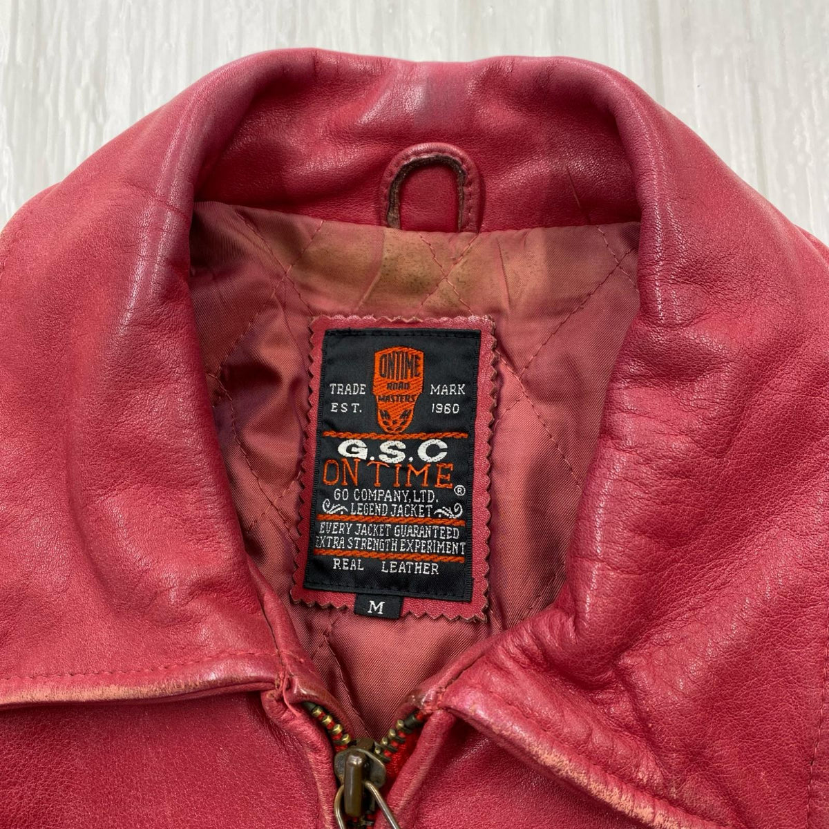 レザージャケット GSC シングルライダース レザージャケット (M) レッド M レッド