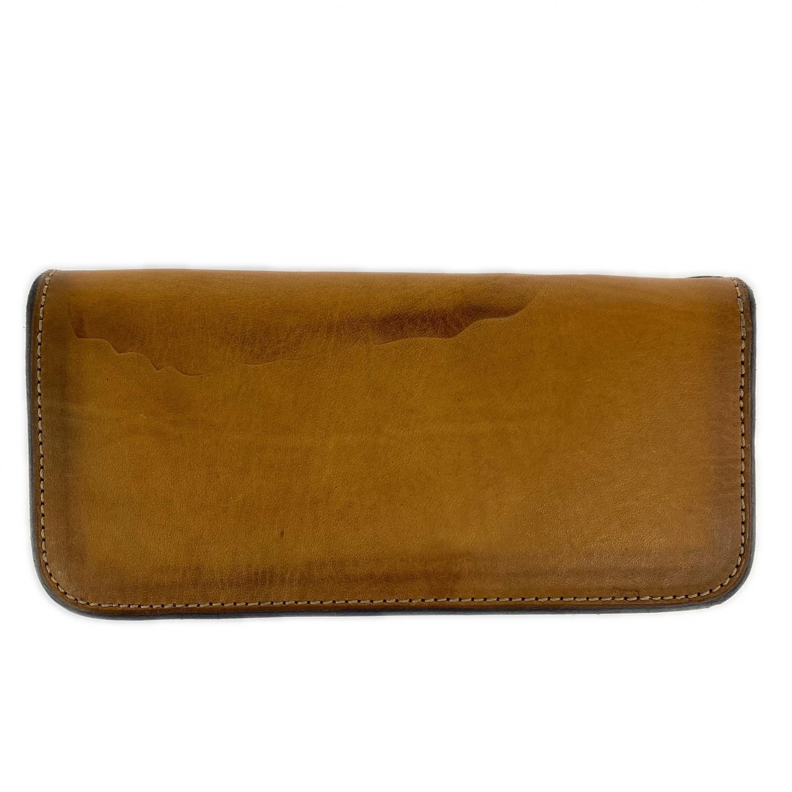 長財布 Damasquina レザー 二つ折り財布 ブラウン
