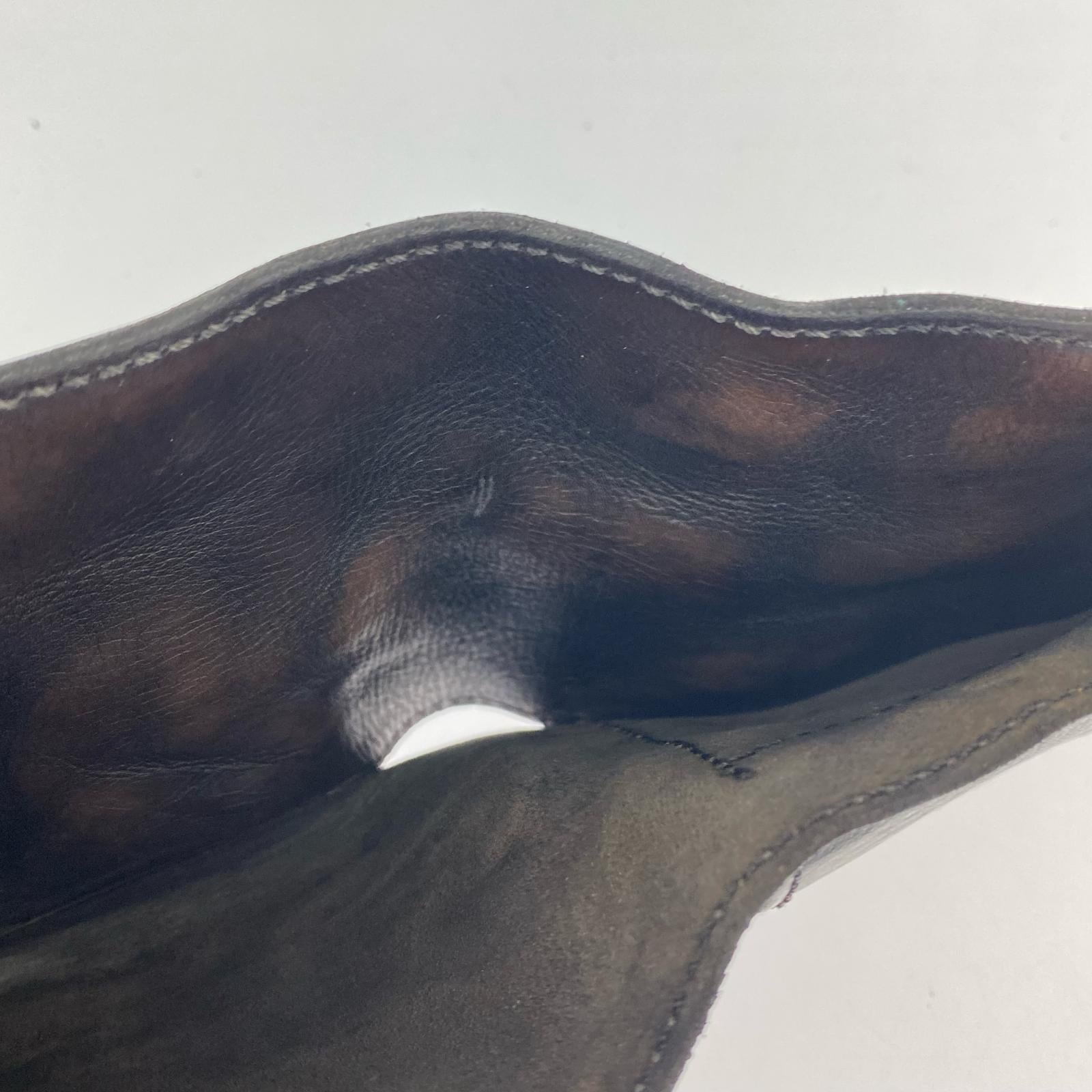 コンパクトウォレット Damasquina レザー二つ折り財布 スタッズ ブラック