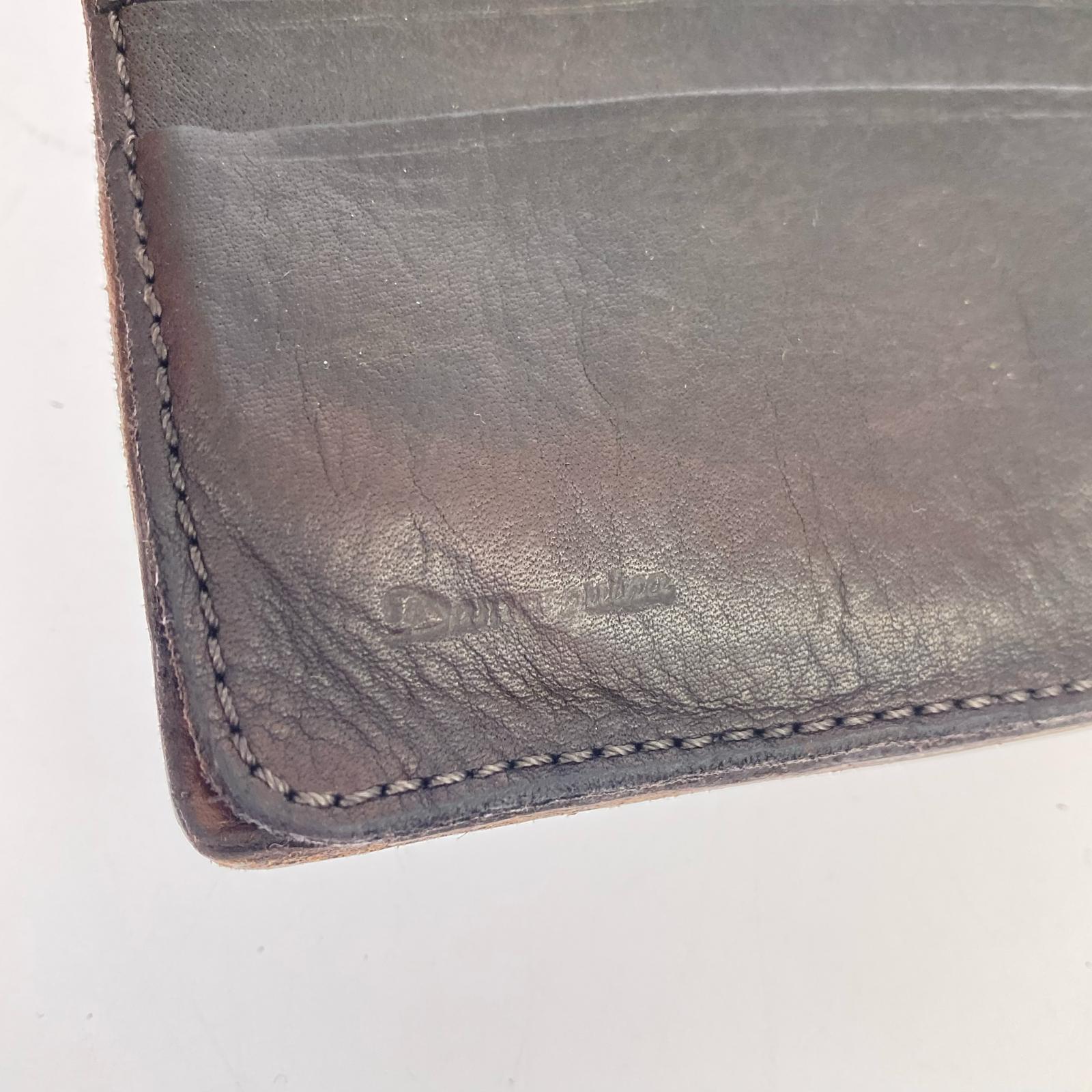 コンパクトウォレット Damasquina レザー二つ折り財布 スタッズ ブラウン