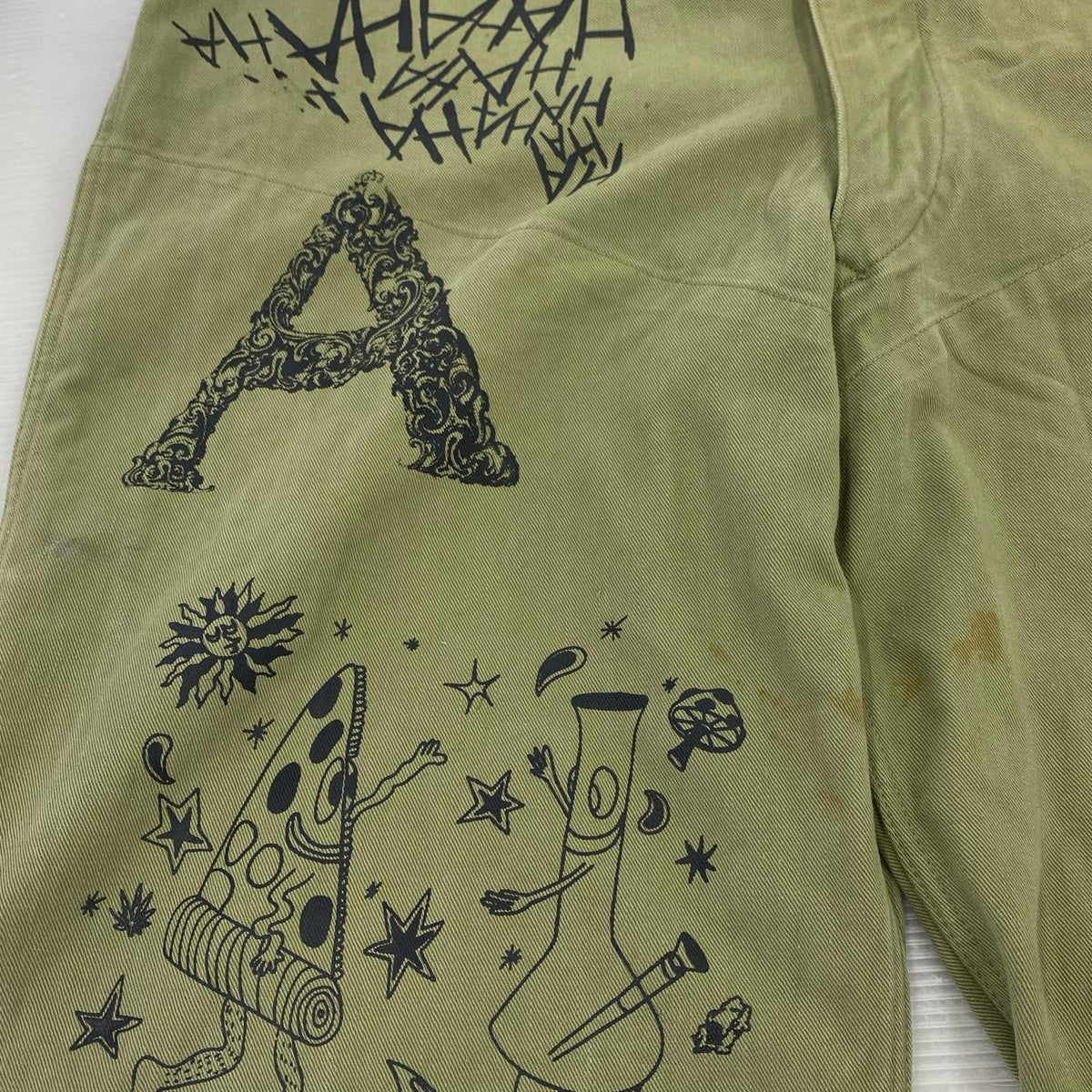 パンツ 50s~60s LIGHTNINGジップ シンチバック メモリアルパンツ グリーン