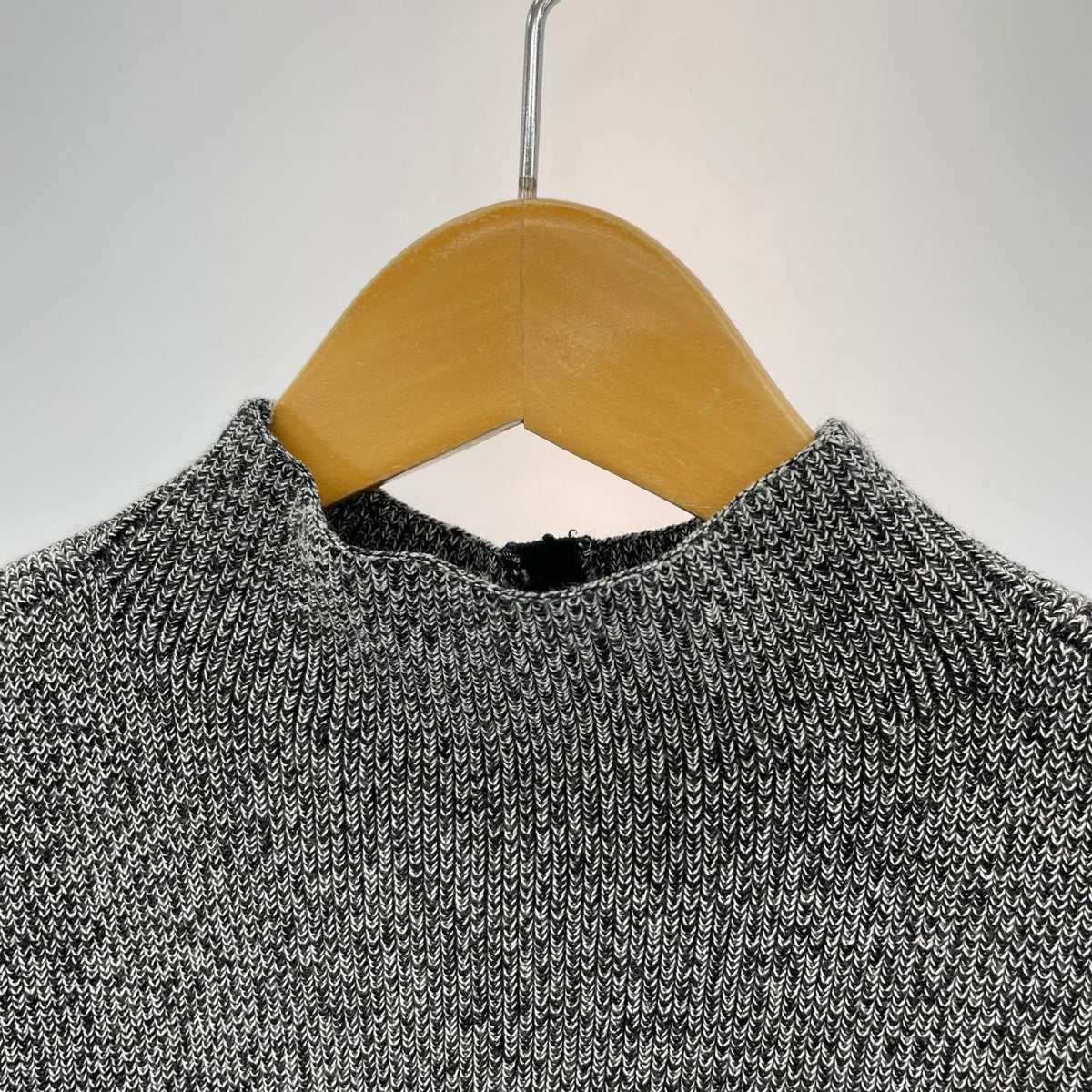 ワンピース レースアップバイカラーニットワンピース/GRY グレー