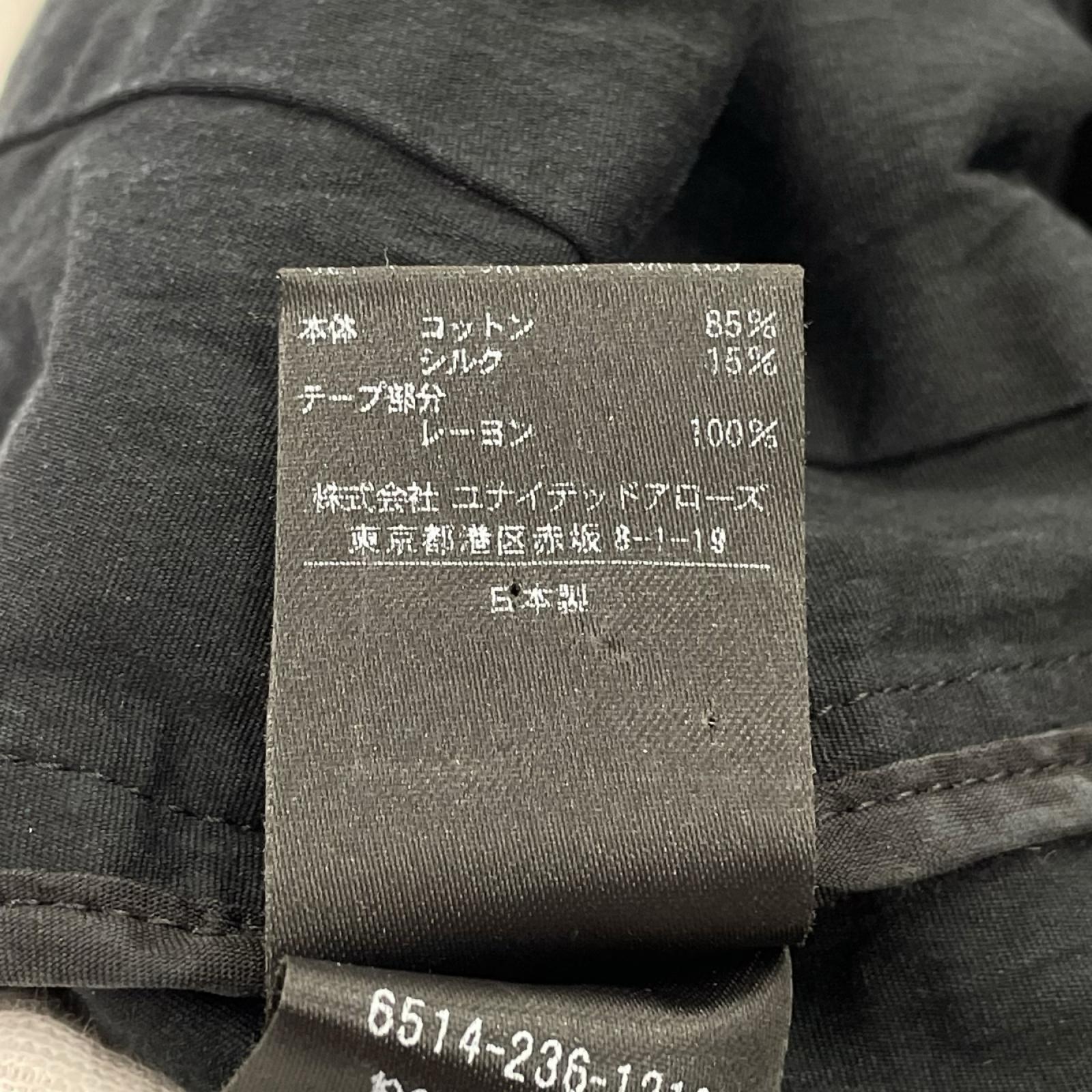 サロペット コットン×シルク オールインワン 黒 ブラック