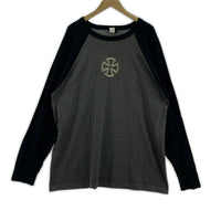 長袖Tシャツ USA製/ラグラン/黒グレー ブラック