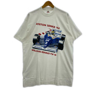 半袖Tシャツ 90s ウィリアムズ アイルトンセナ 白 USA製 (L) L ホワイト